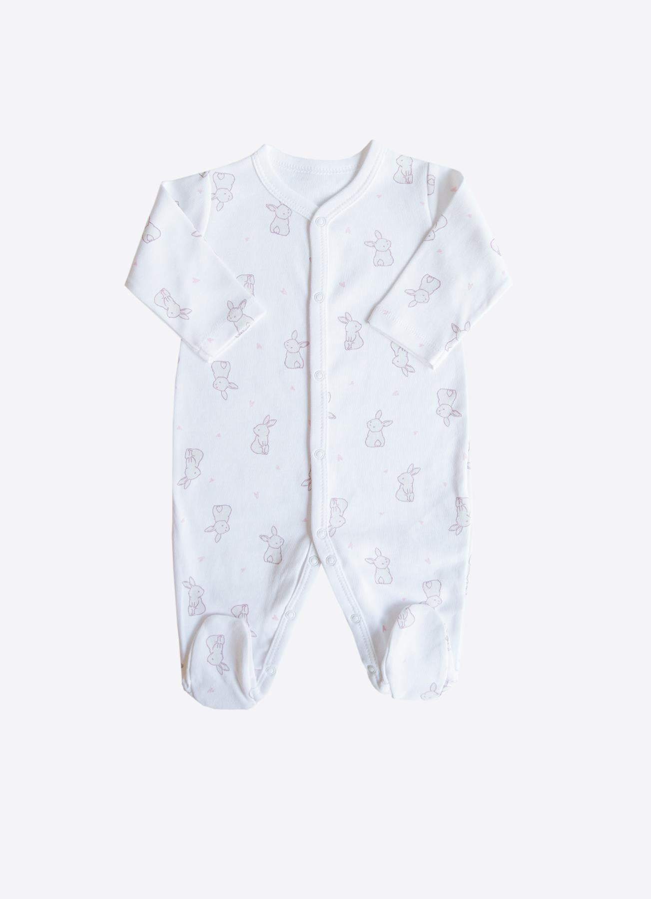 ORGANİK CUTE RABBIT 3'LÜ PATİKLİ TULUM PEMBE