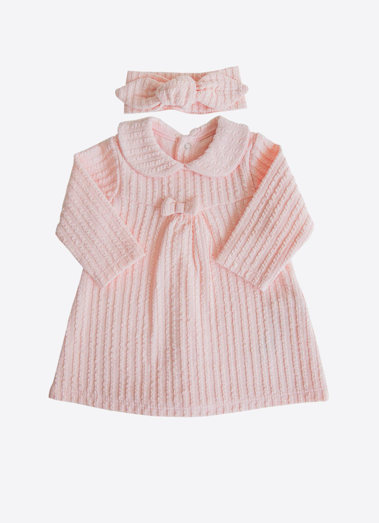 ORGANİK DORA SAÇ BANTLI ELBİSE PEMBE