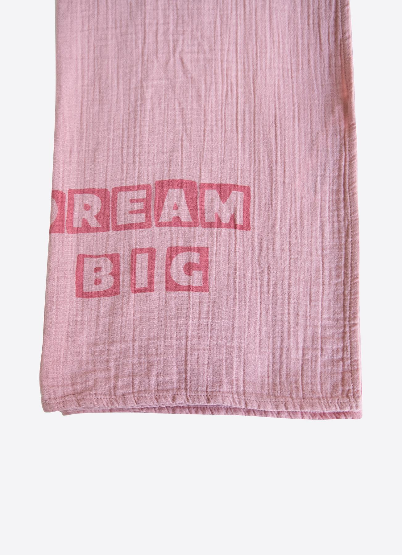 Organik Dream Big Müslin Battaniye Pembe