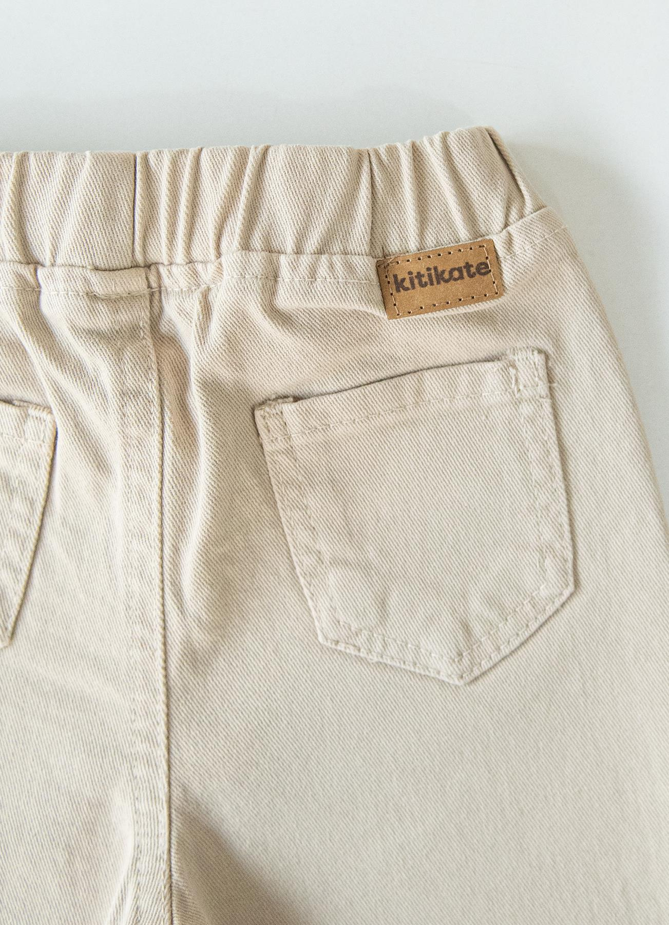 ORGANİK GABARDİN BEBEK PANTOLON BEJ