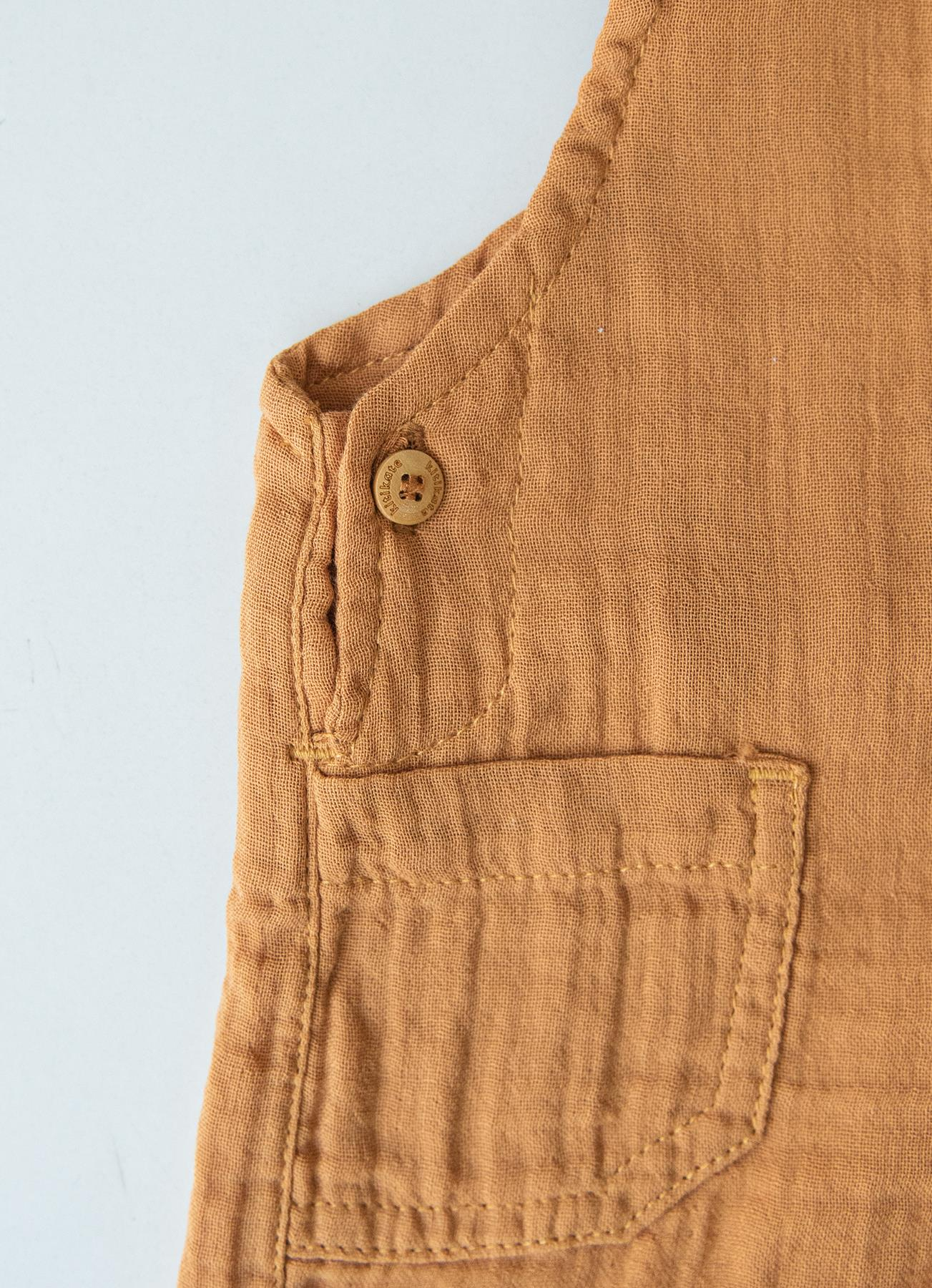 Organik Hello Summer Şort Salopet 2'li Takım Sarı