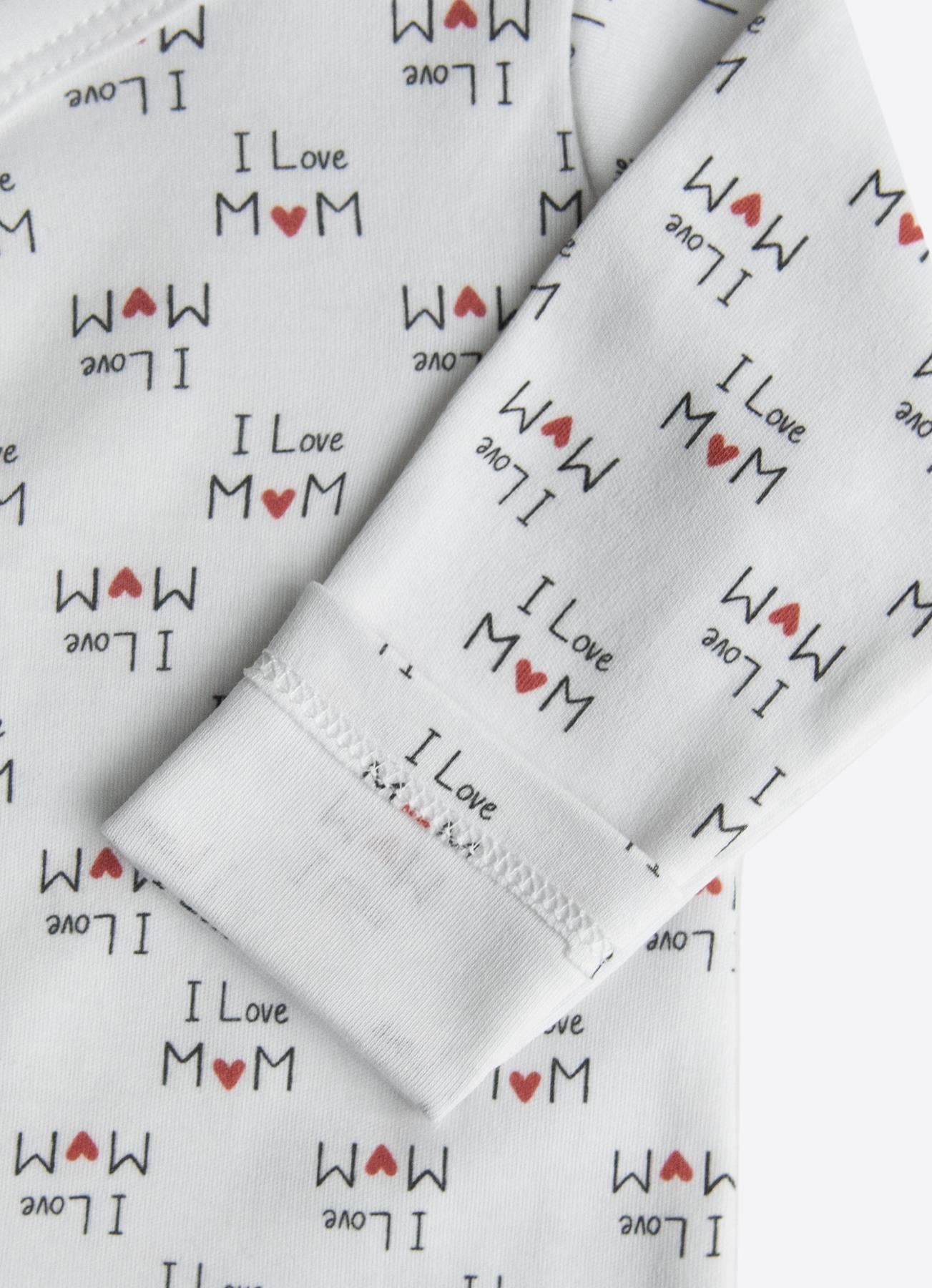 Organik I Love Mom 4'lü Takım Gri