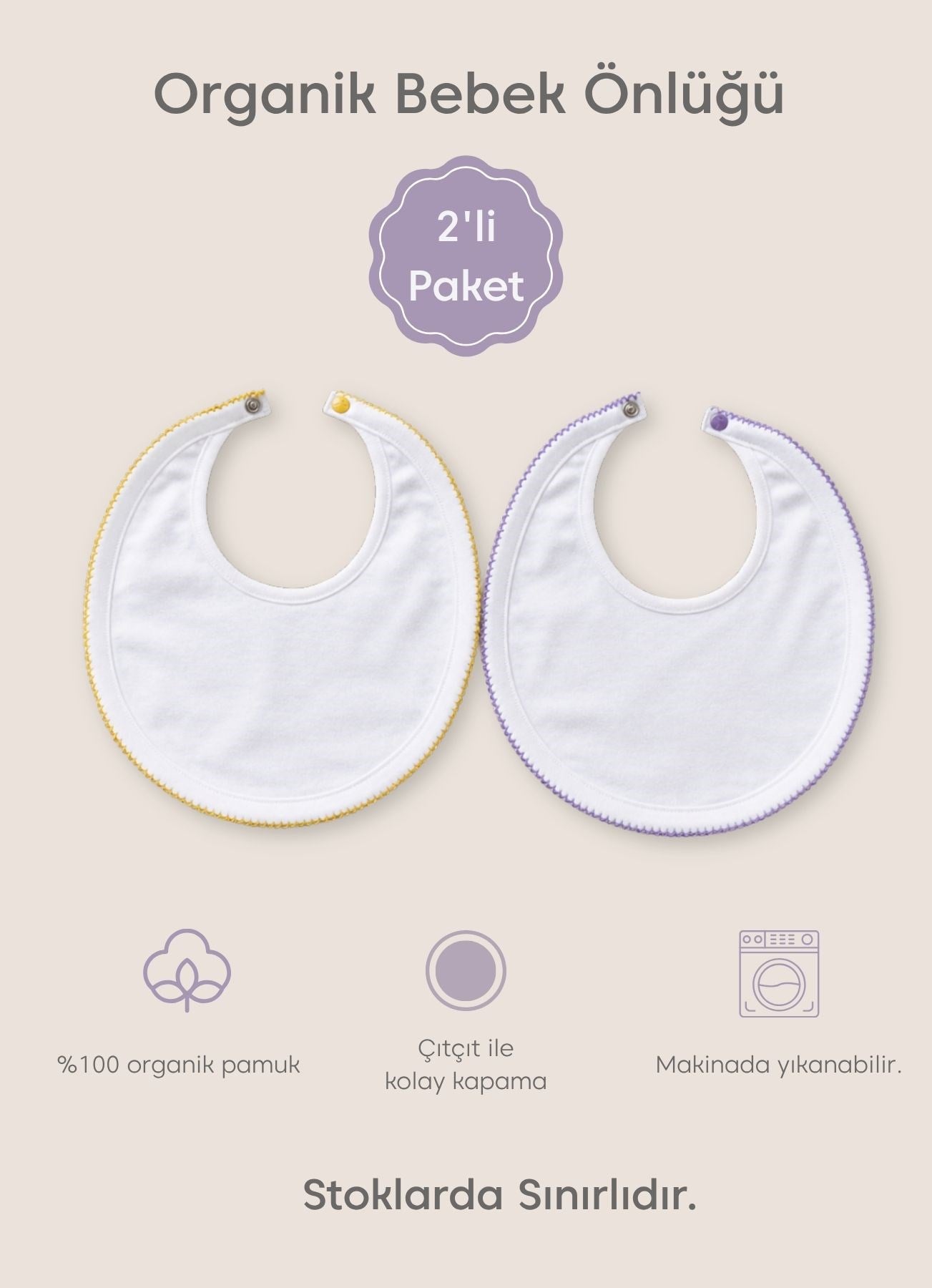 ORGANİK İNTERNETE ÖZEL 2'Lİ ÖNLÜK EKRU