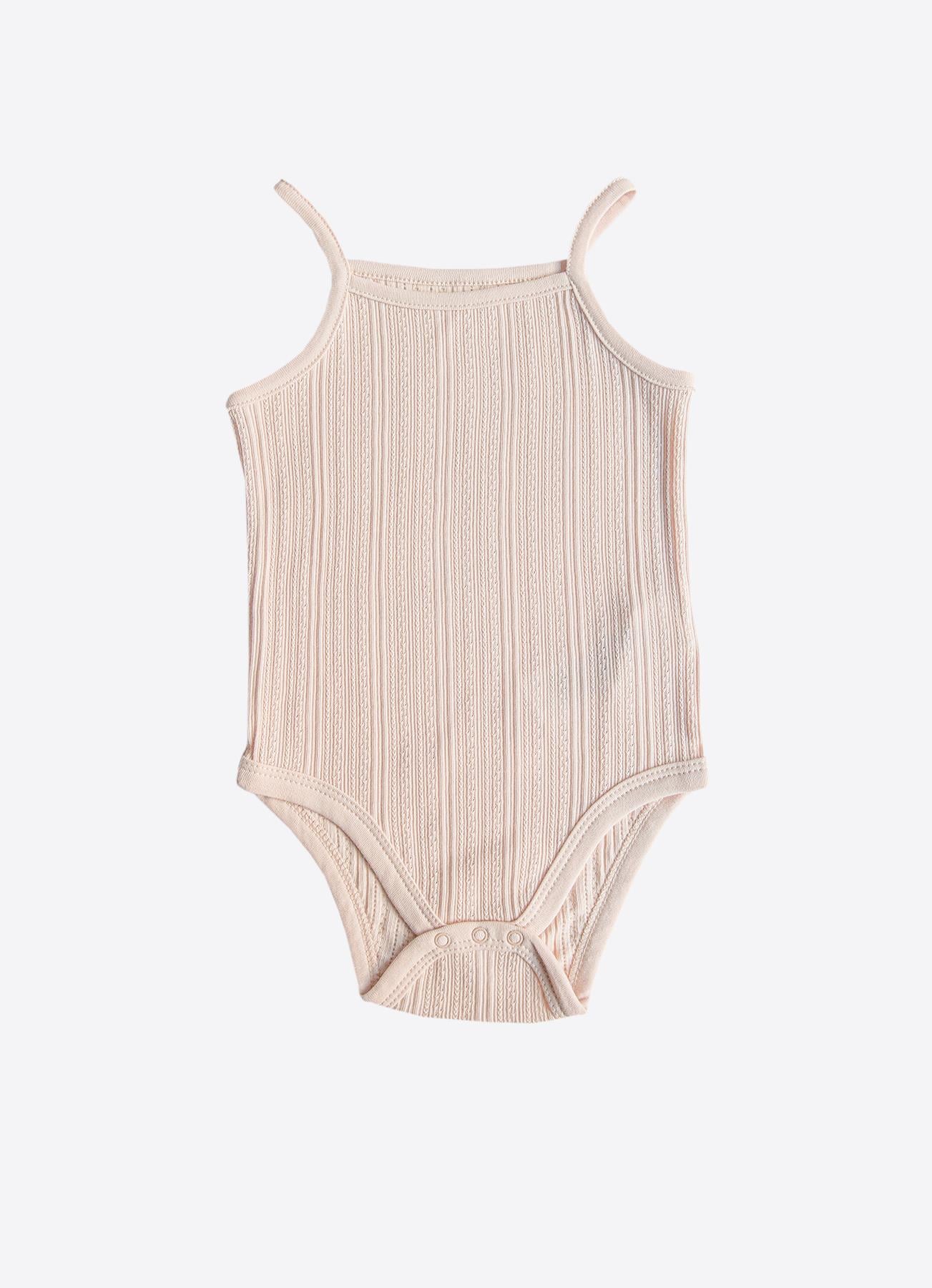 Organik Jaclin İp Askılı Body Pembe