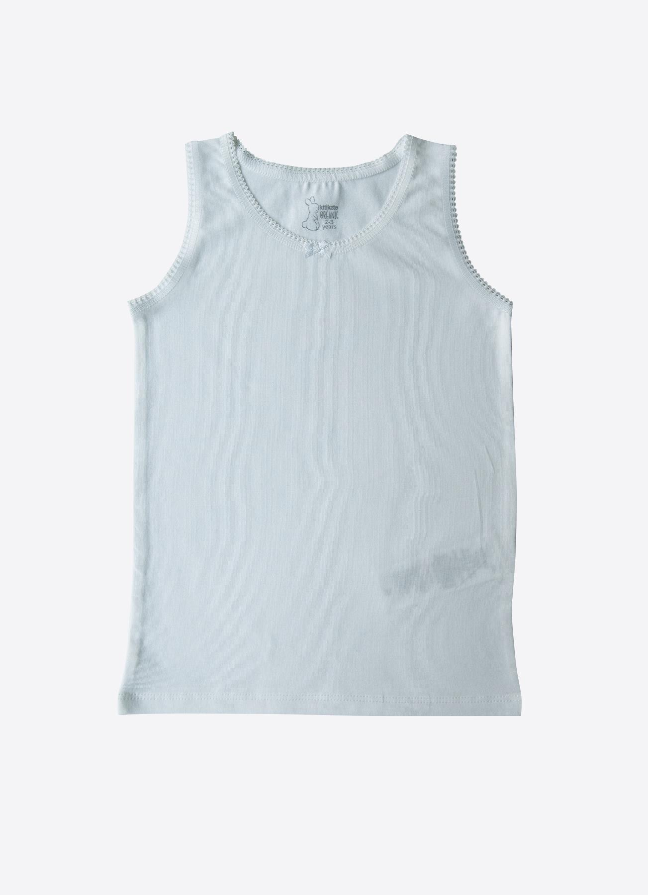 ORGANİK KLASİK 3'LÜ KIZ ATLET BEYAZ