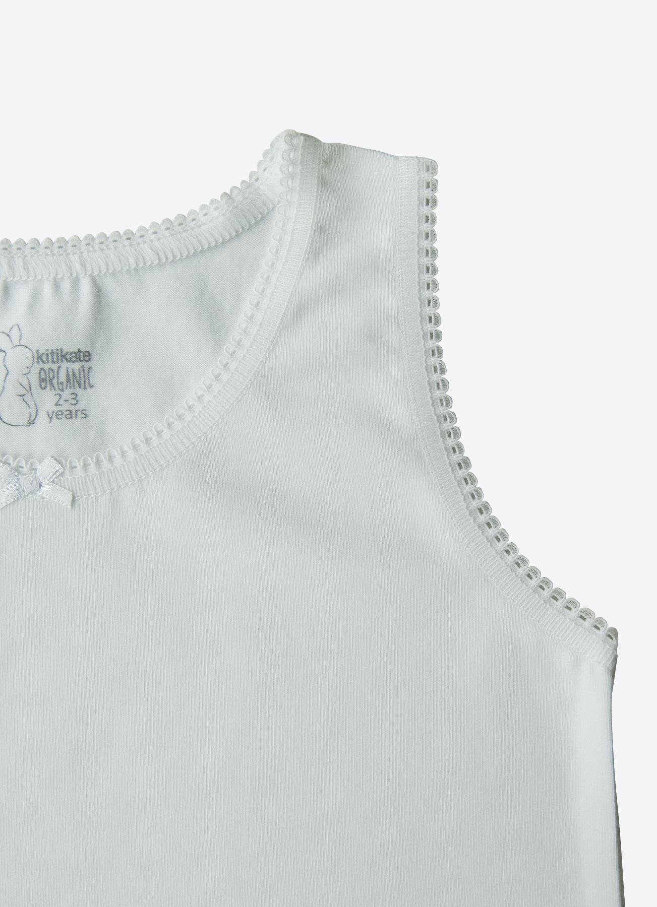 ORGANİK KLASİK 3'LÜ KIZ ATLET BEYAZ