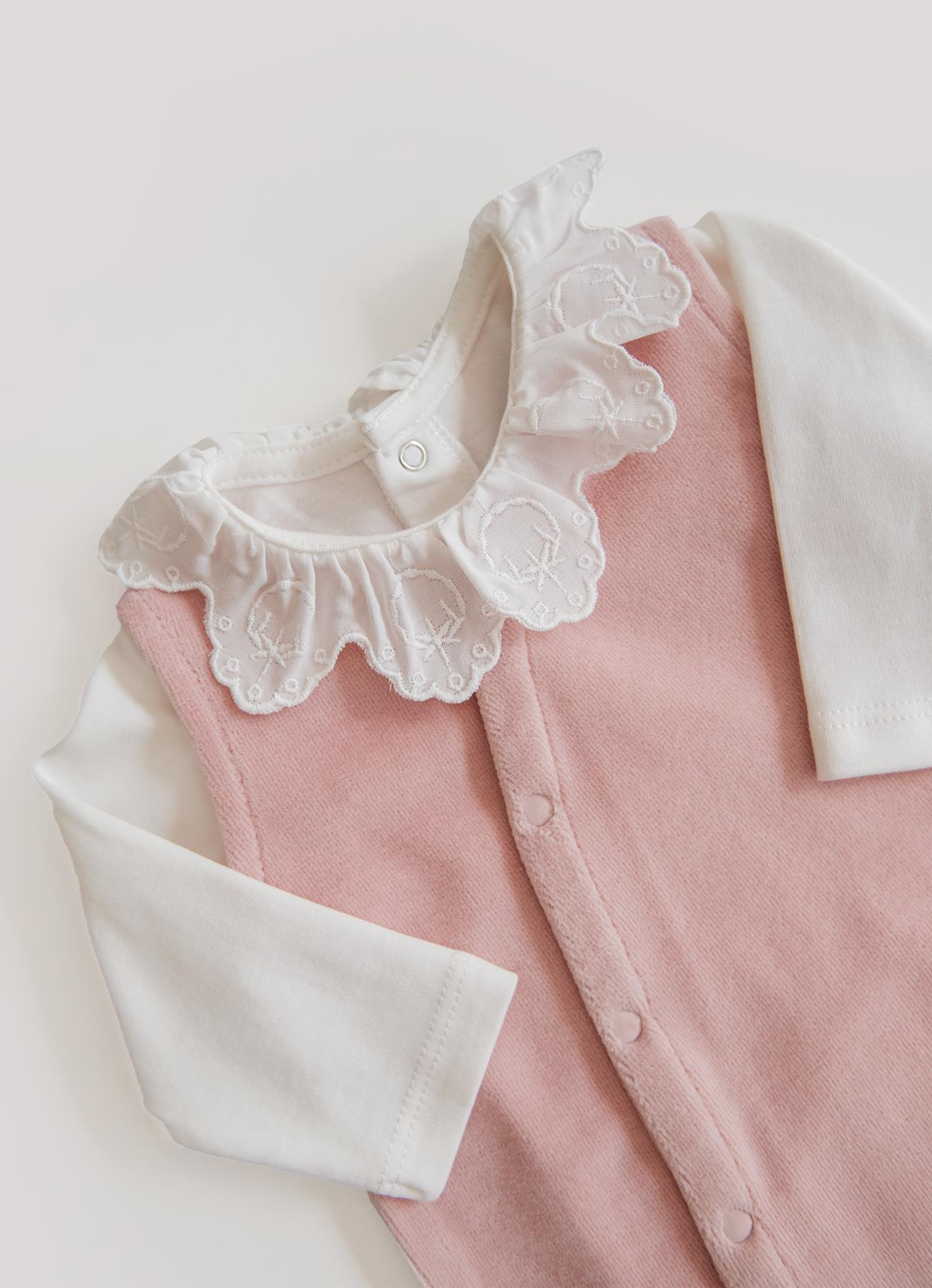Organik Lily Salopet 2'li Takım Pembe