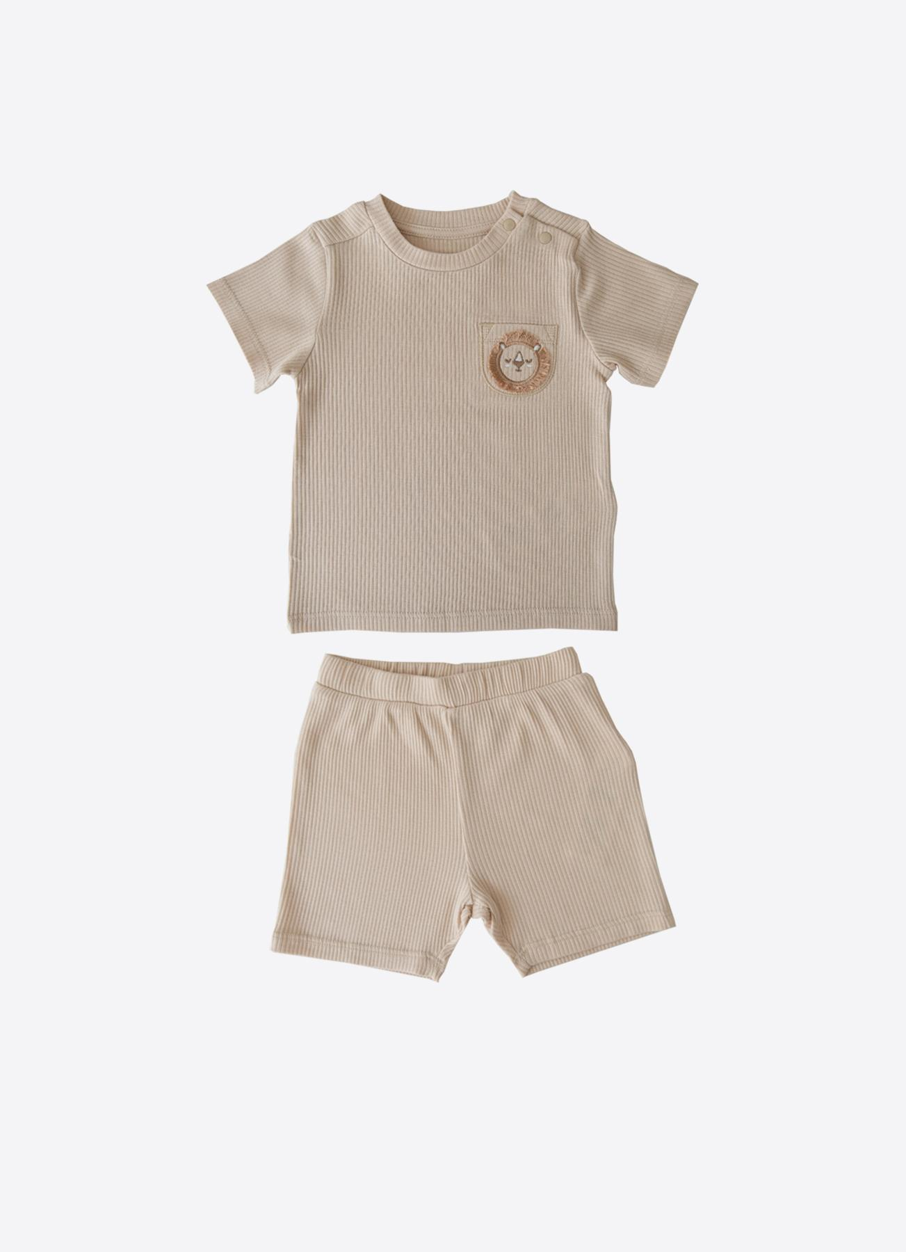 ORGANİK LION HEAD 2'Lİ TAKIM BEJ