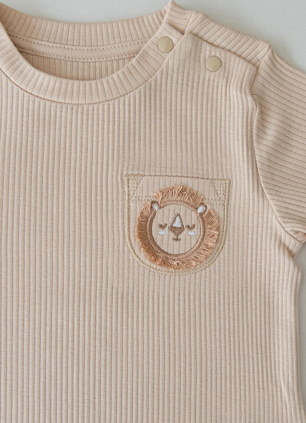 ORGANİK LION HEAD 2'Lİ TAKIM BEJ