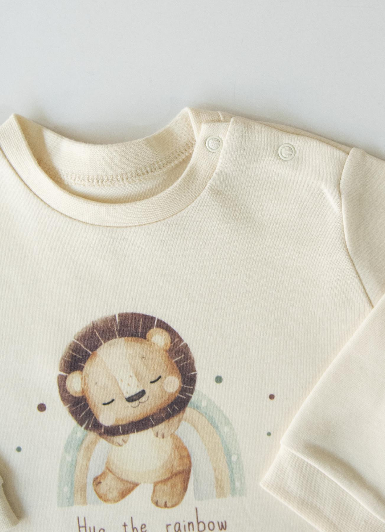 ORGANİK LION HUG 3'LÜ TAKIM NATURAL
