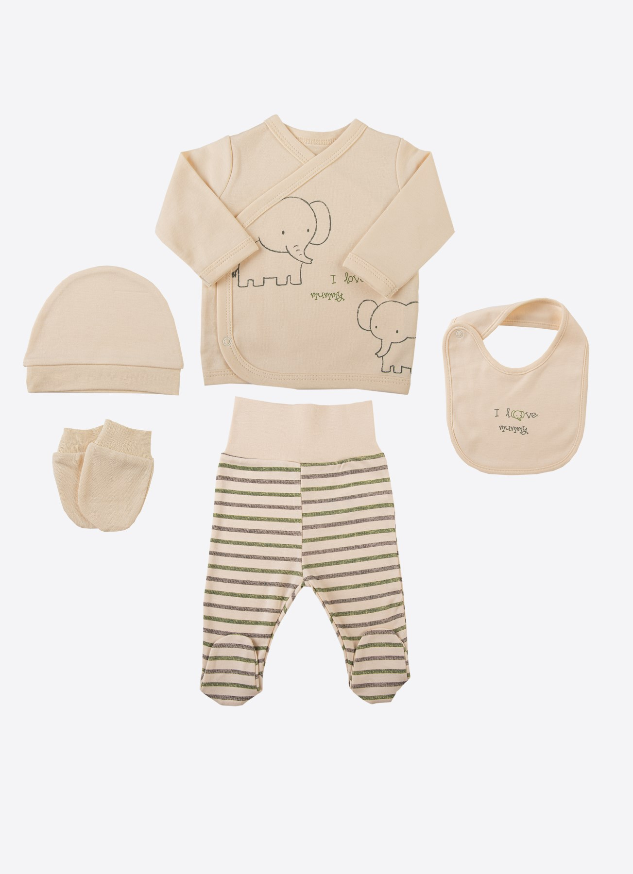 ORGANİK LOVE MUMMY 5'Lİ HASTANE ÇIKIŞ SETİ NATURAL