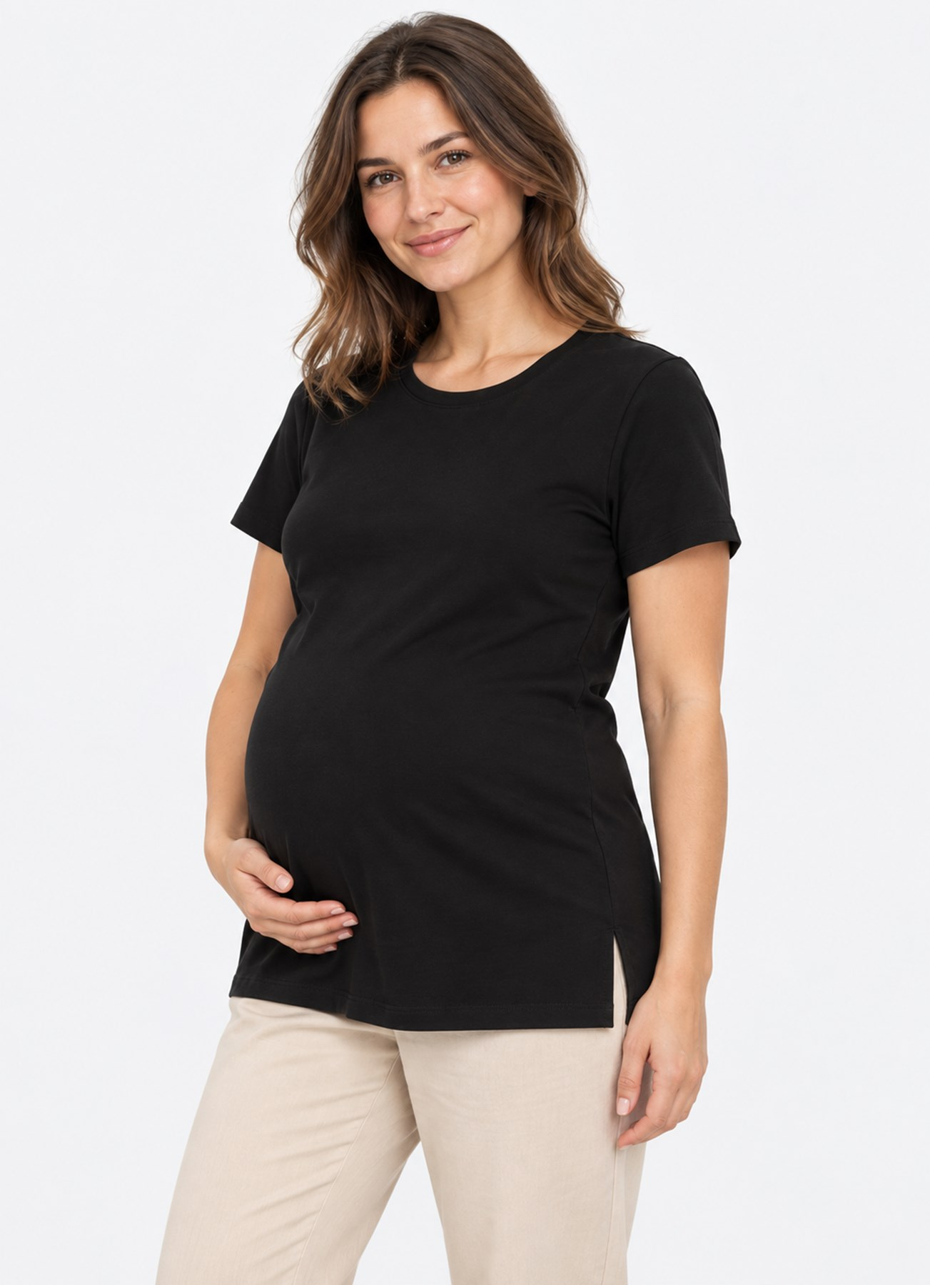 ORGANİK LUCY HAMİLE T-SHIRT SİYAH
