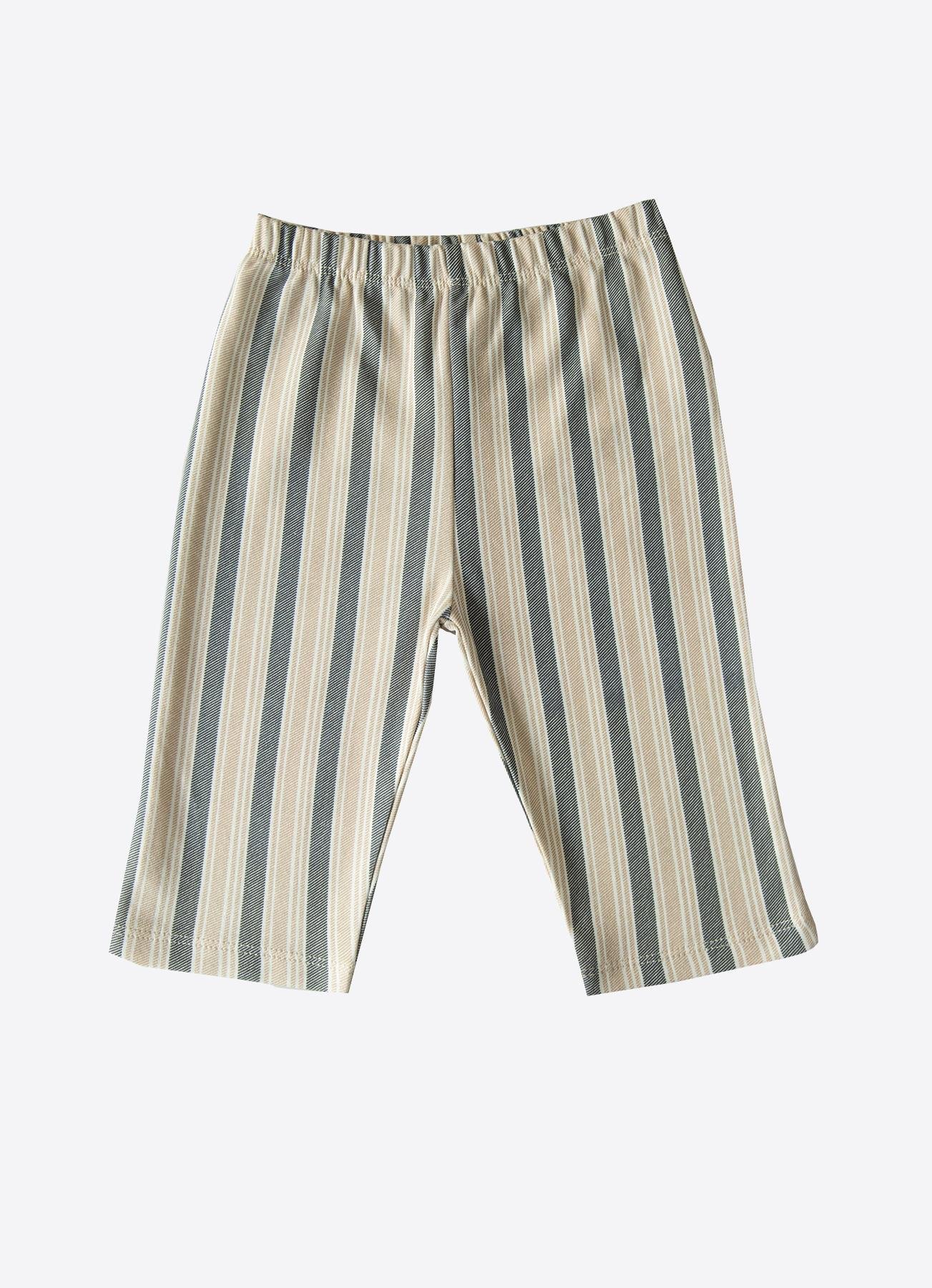 ORGANİK LUDO PİJAMA TAKIMI BEJ-LACİVERT