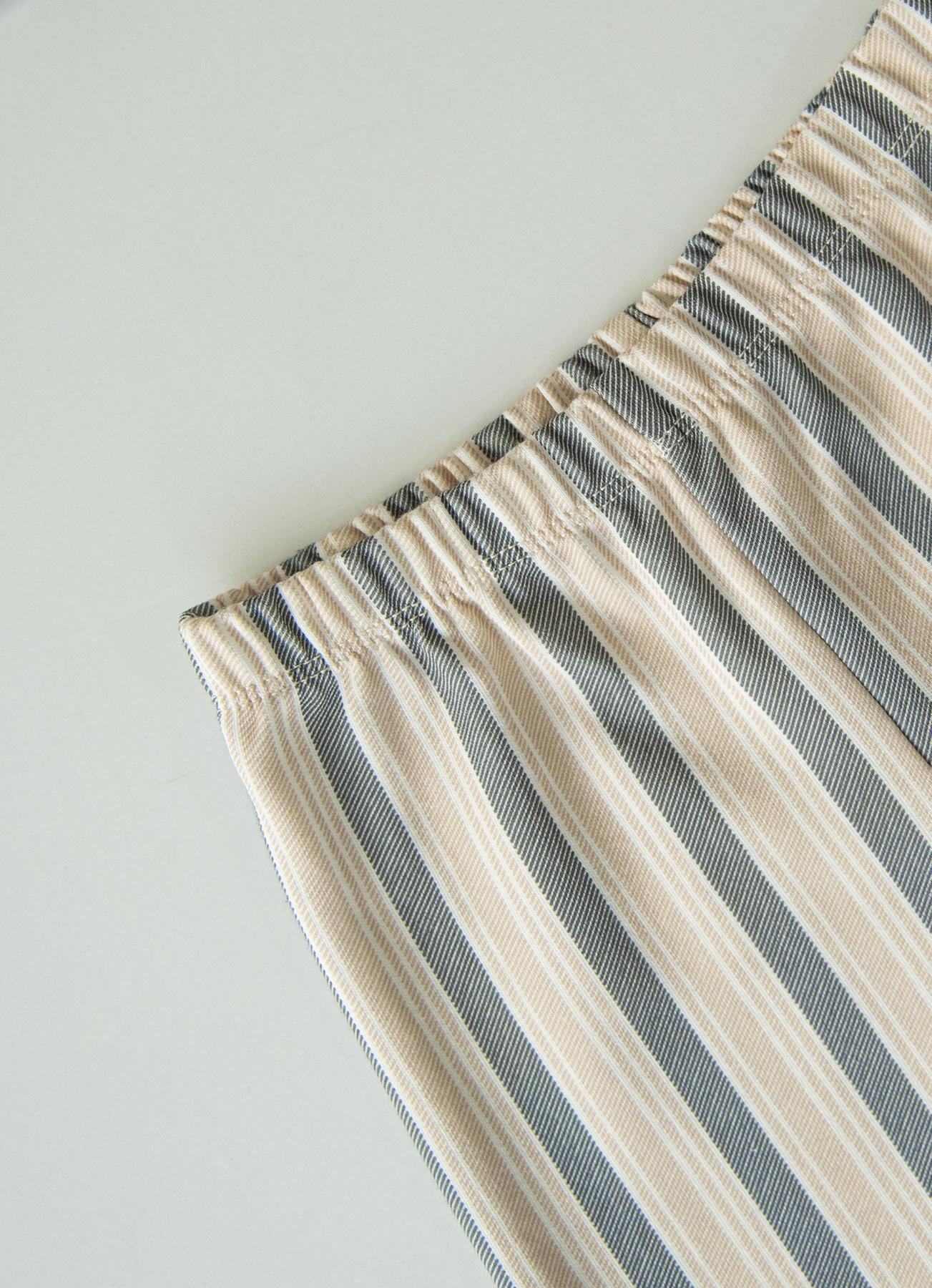 ORGANİK LUDO PİJAMA TAKIMI BEJ-LACİVERT