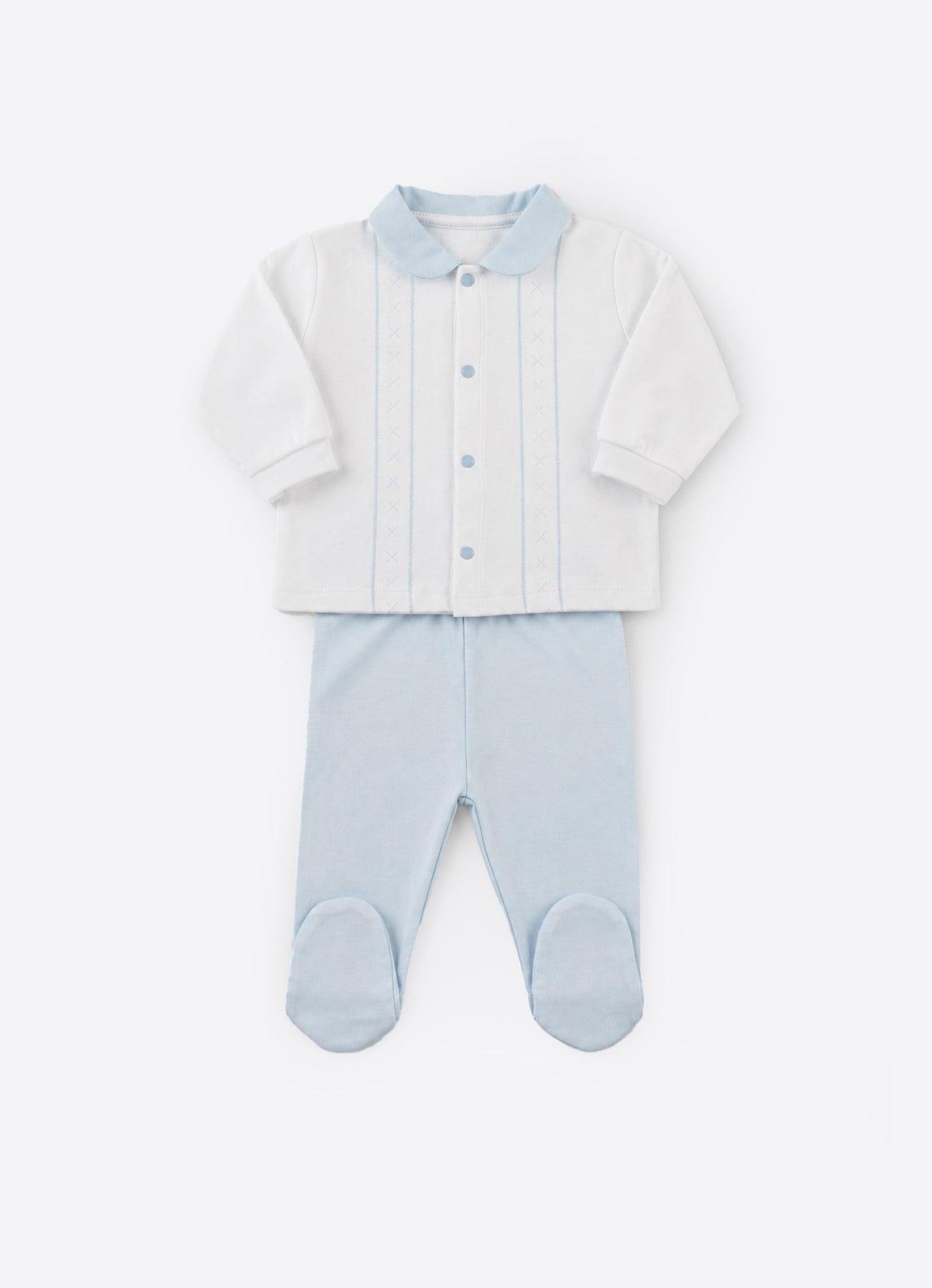 Organik Marco 2'li Pijama Takımı Mavi