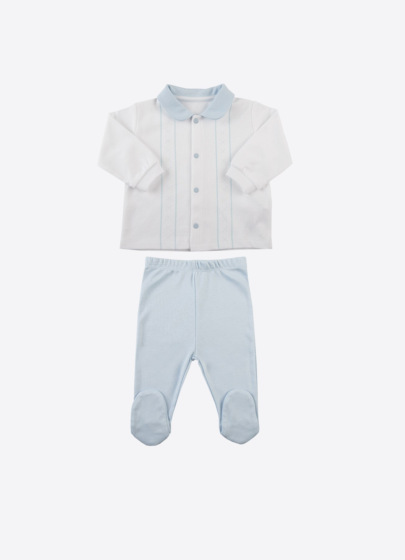 Organik Marco 2'li Pijama Takımı Mavi
