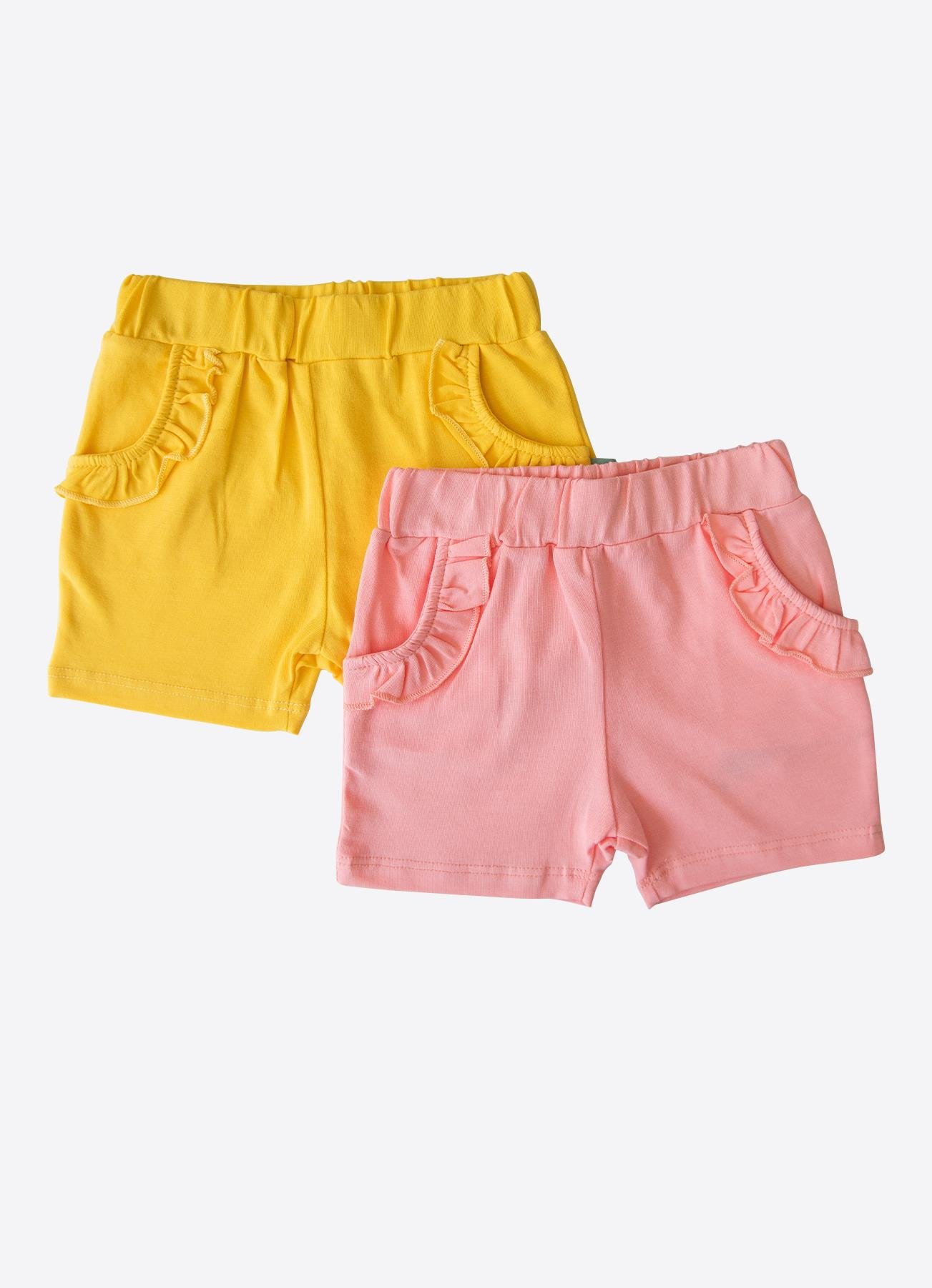 ORGANİK MELLOW 2'Lİ ŞORT SARI-PEMBE