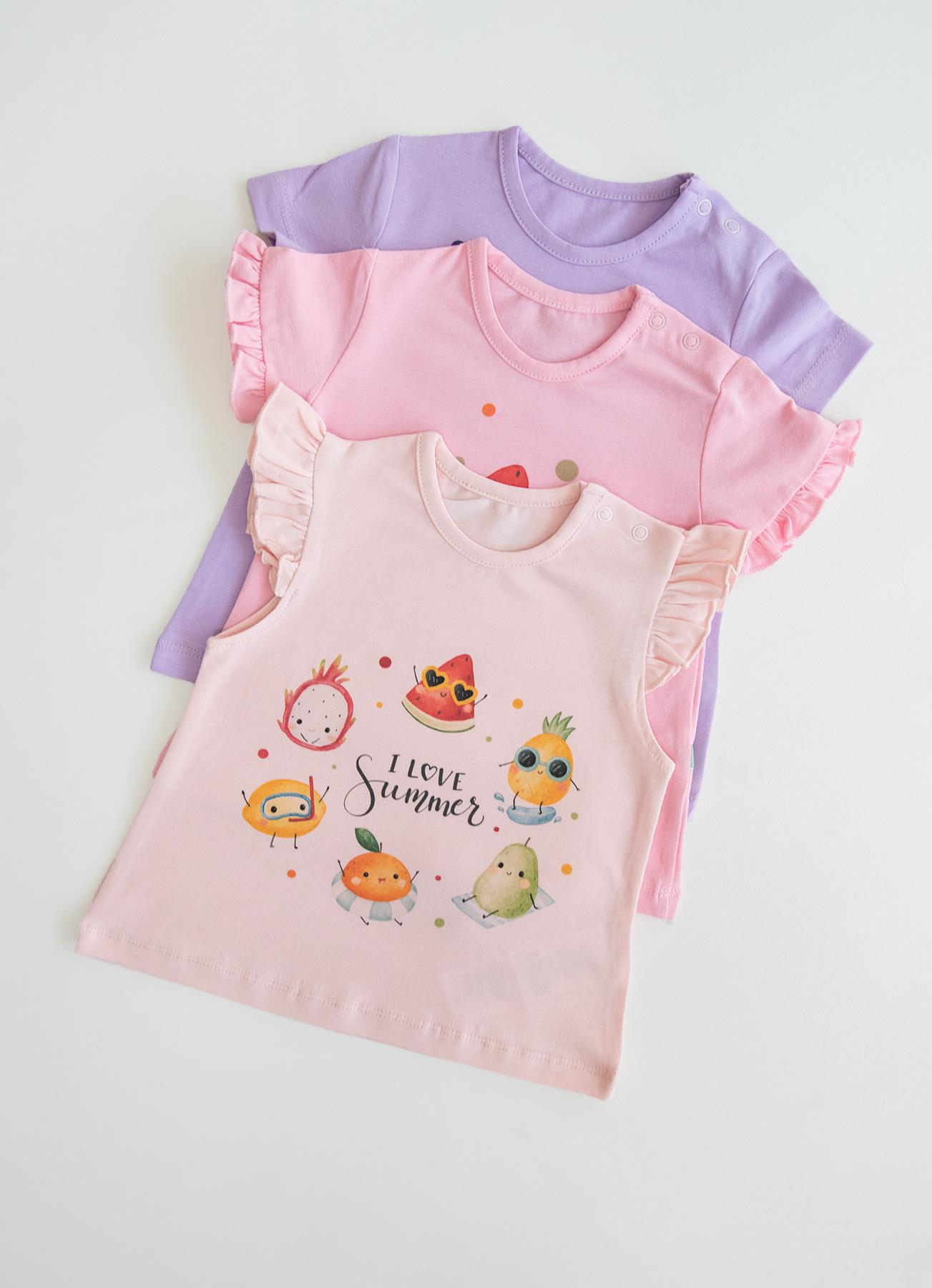 ORGANİK MIRA 3'LÜ TSHIRT ÇOK RENKLİ