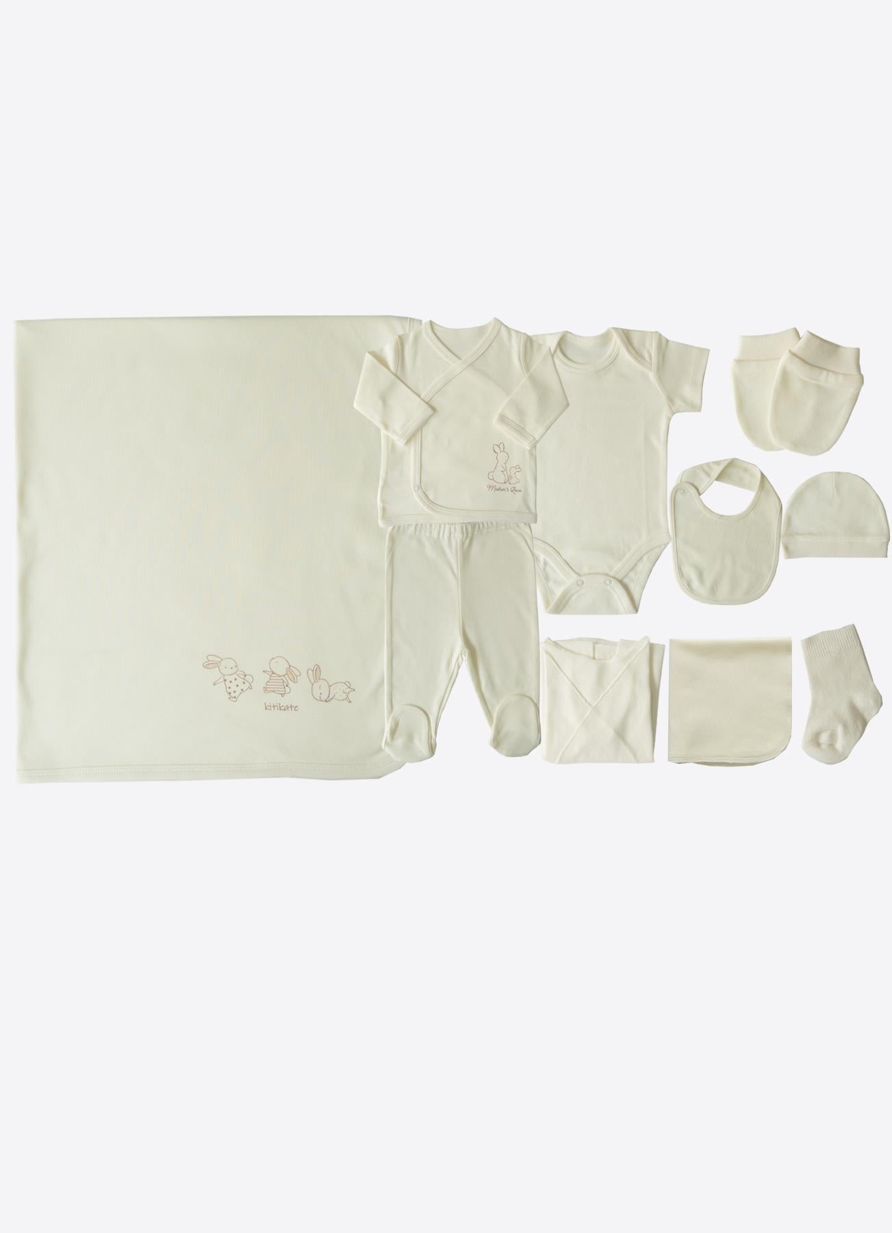 Organik New Basic 10'lu Hastane Çıkış Seti Ekru