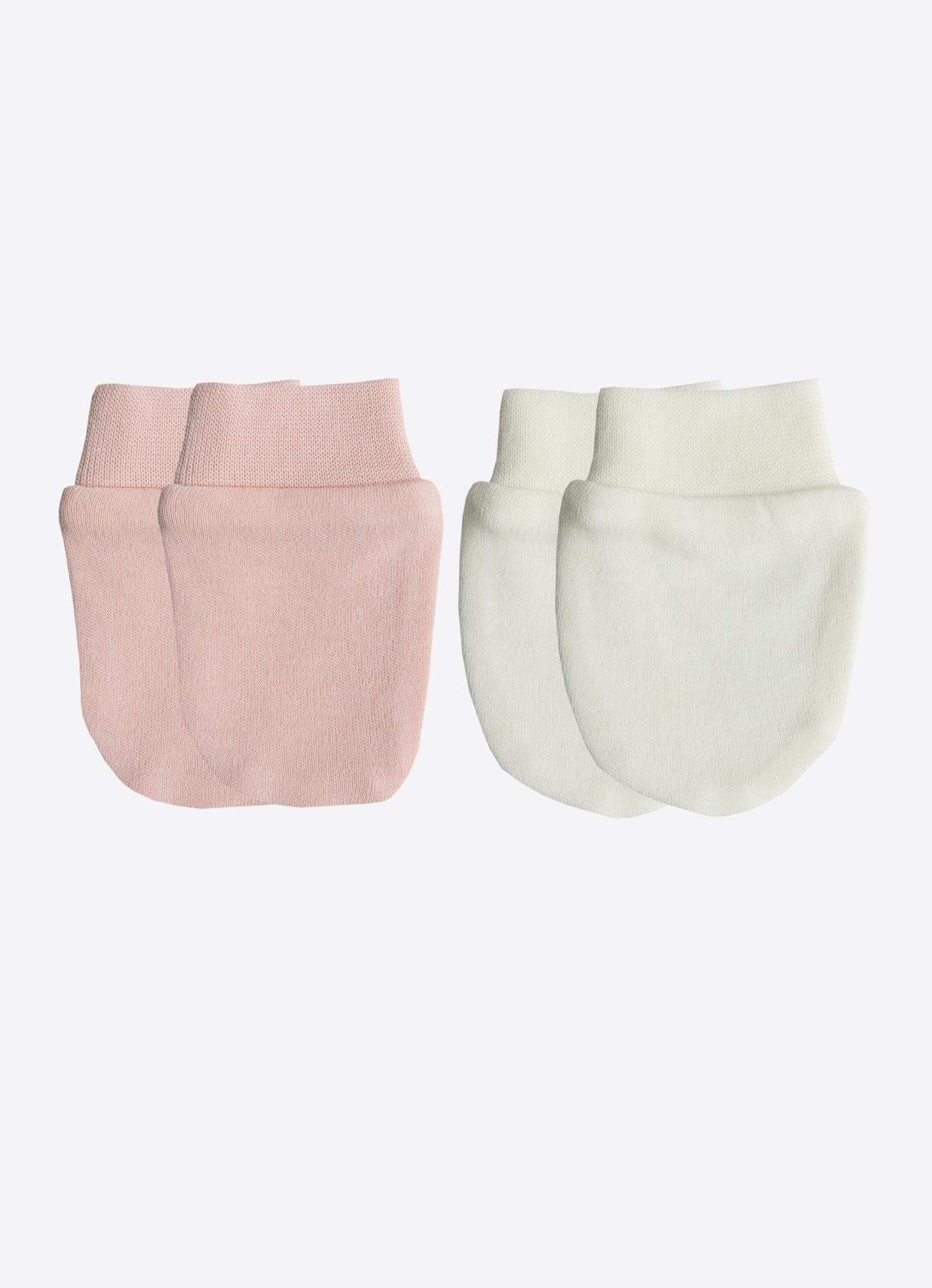 Organik New Basic 2'li Eldiven Ekru-Pembe