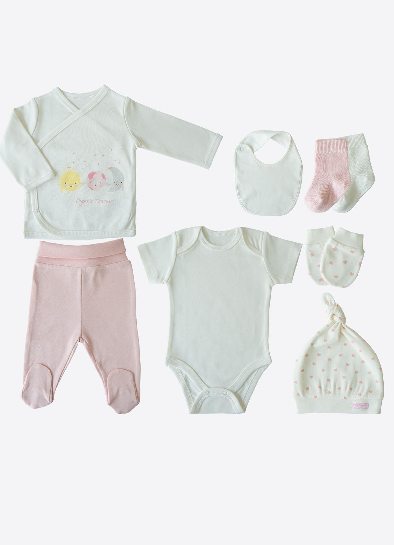 Organik New Dreams 10'lu Zıbın Set Pembe