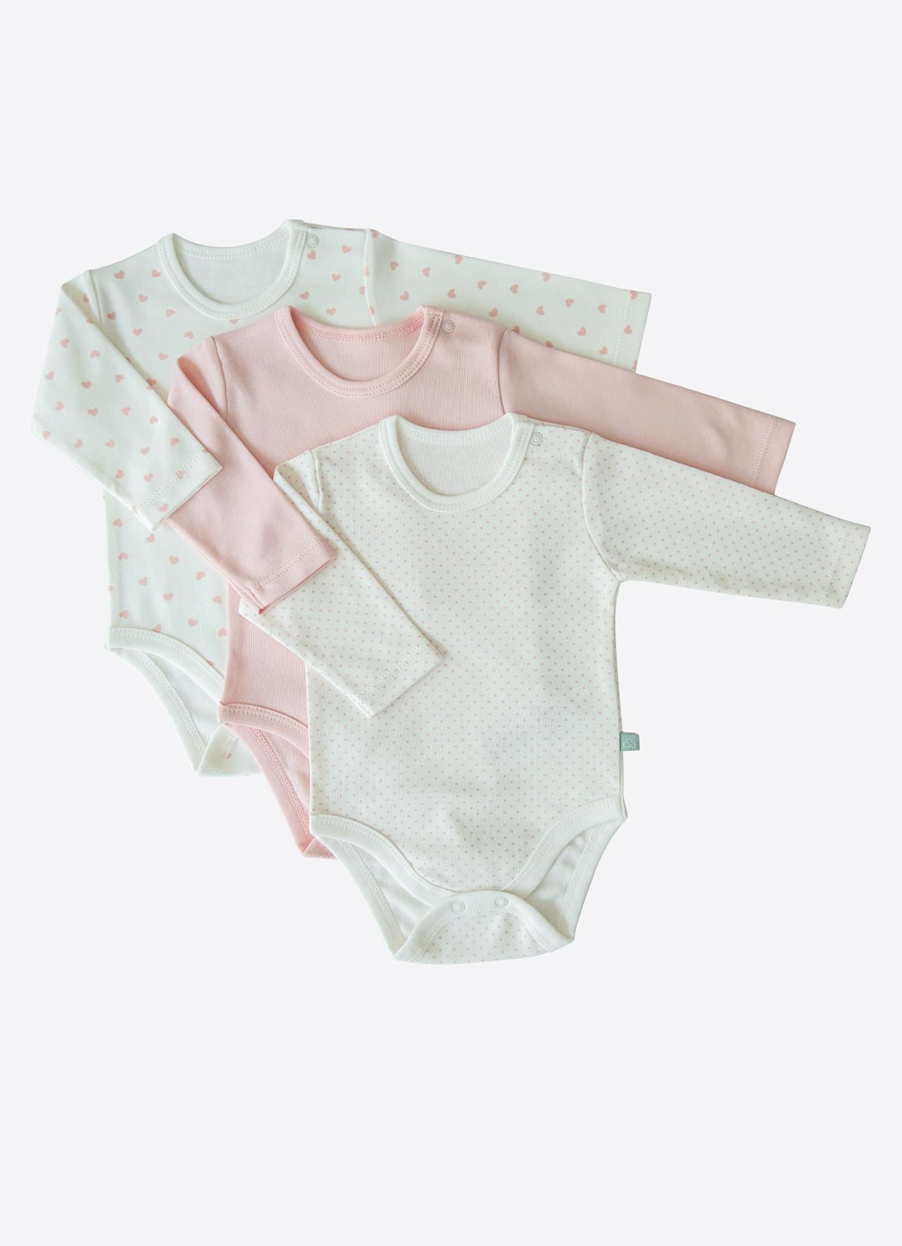 ORGANİK NEW DREAMS 3'LÜ UZUN KOL BODY PEMBE