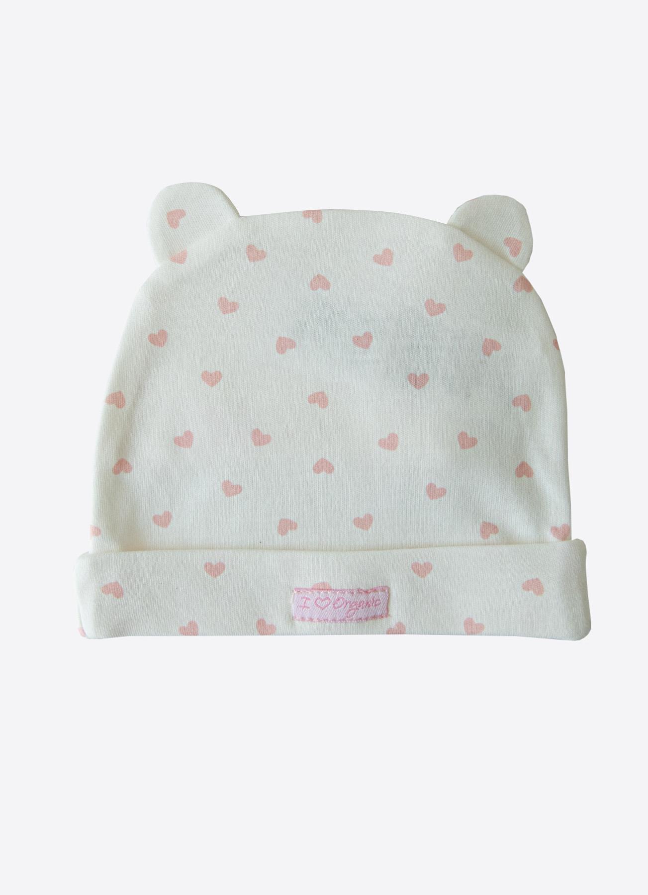 Organik New Dreams Kulaklı Şapka Pembe Kalp