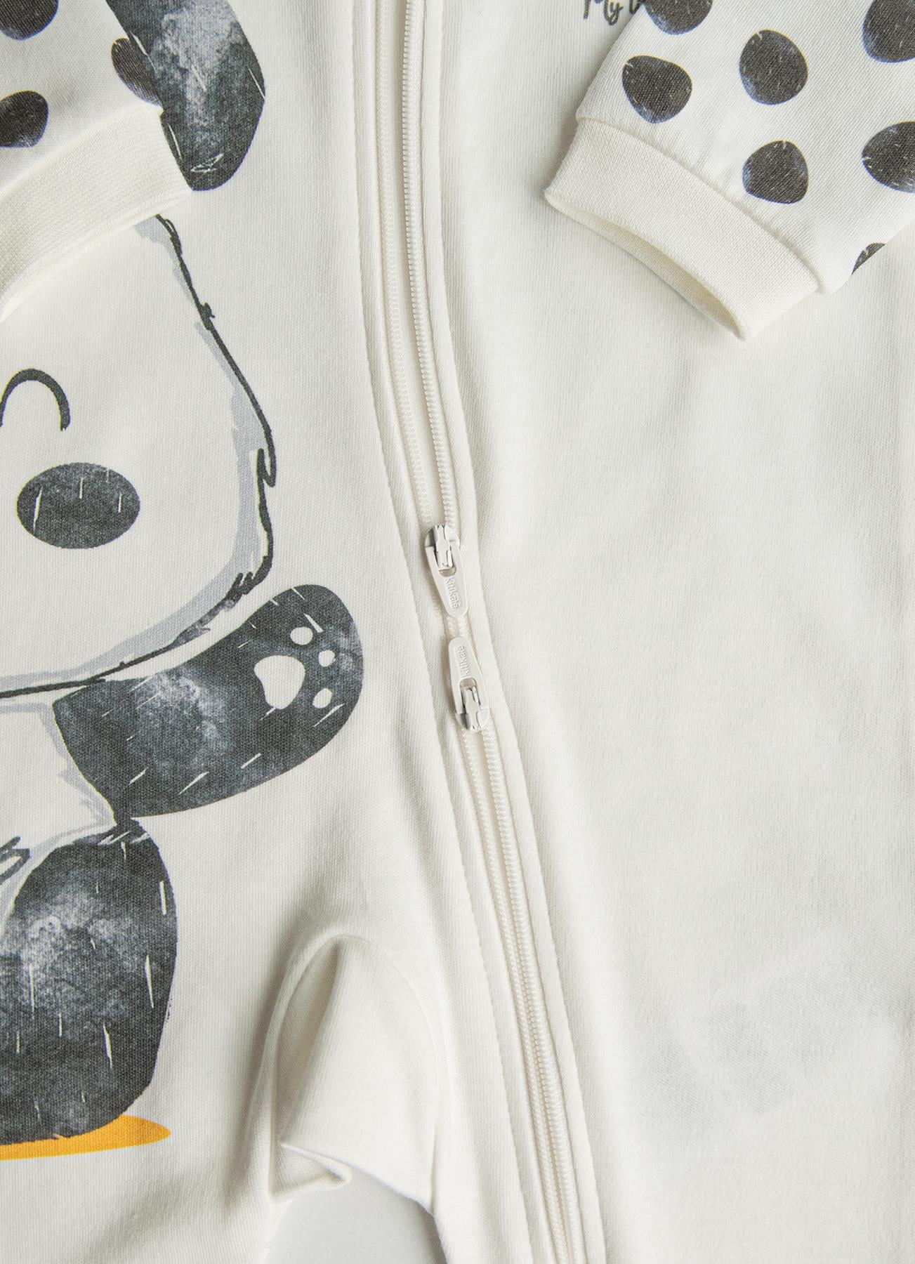 ORGANİK PANDA FERMUARLI TULUM EKRU
