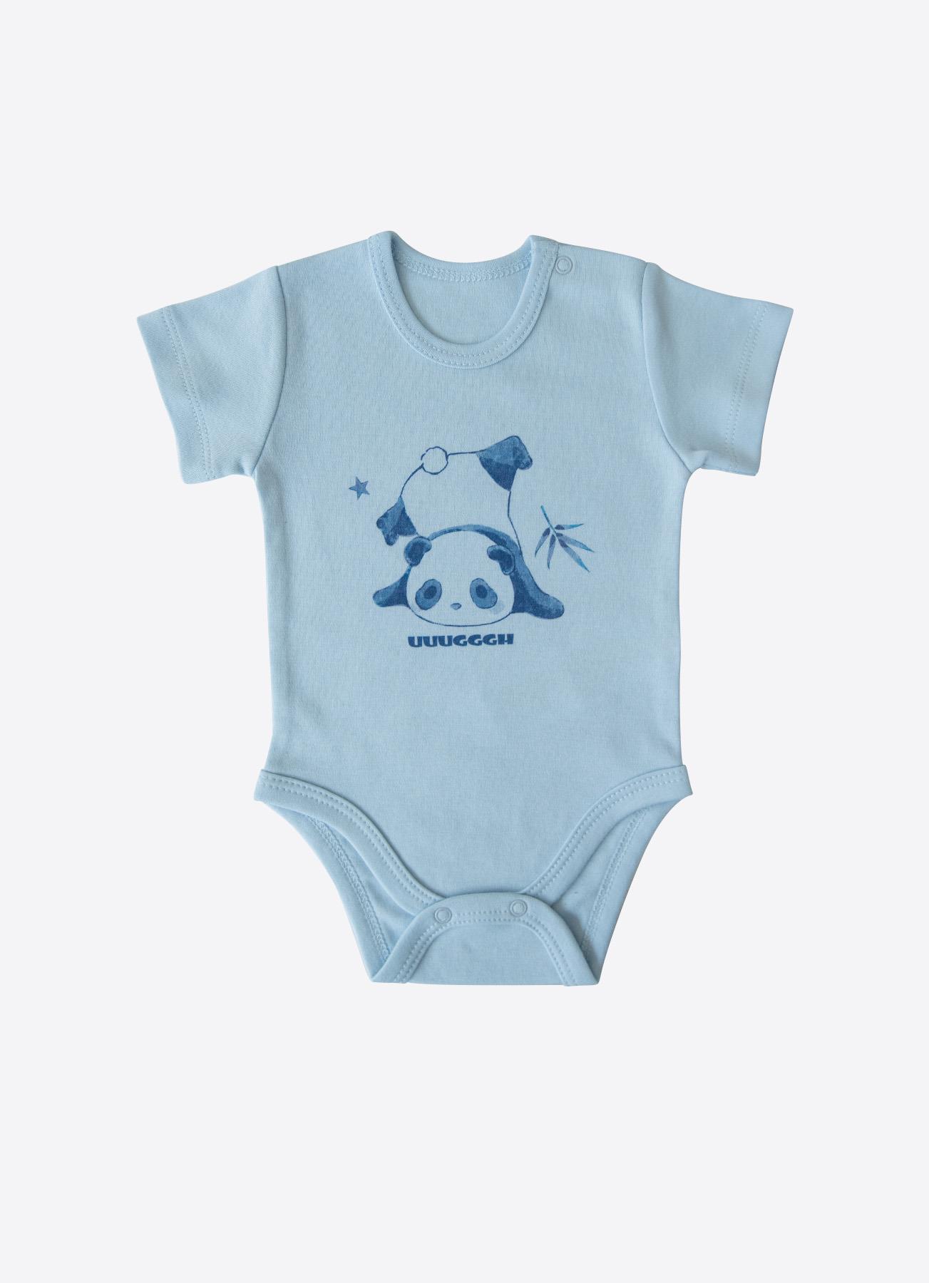 ORGANİK PANDA MOOD 3'LÜ KISA KOL BODY MAVİ