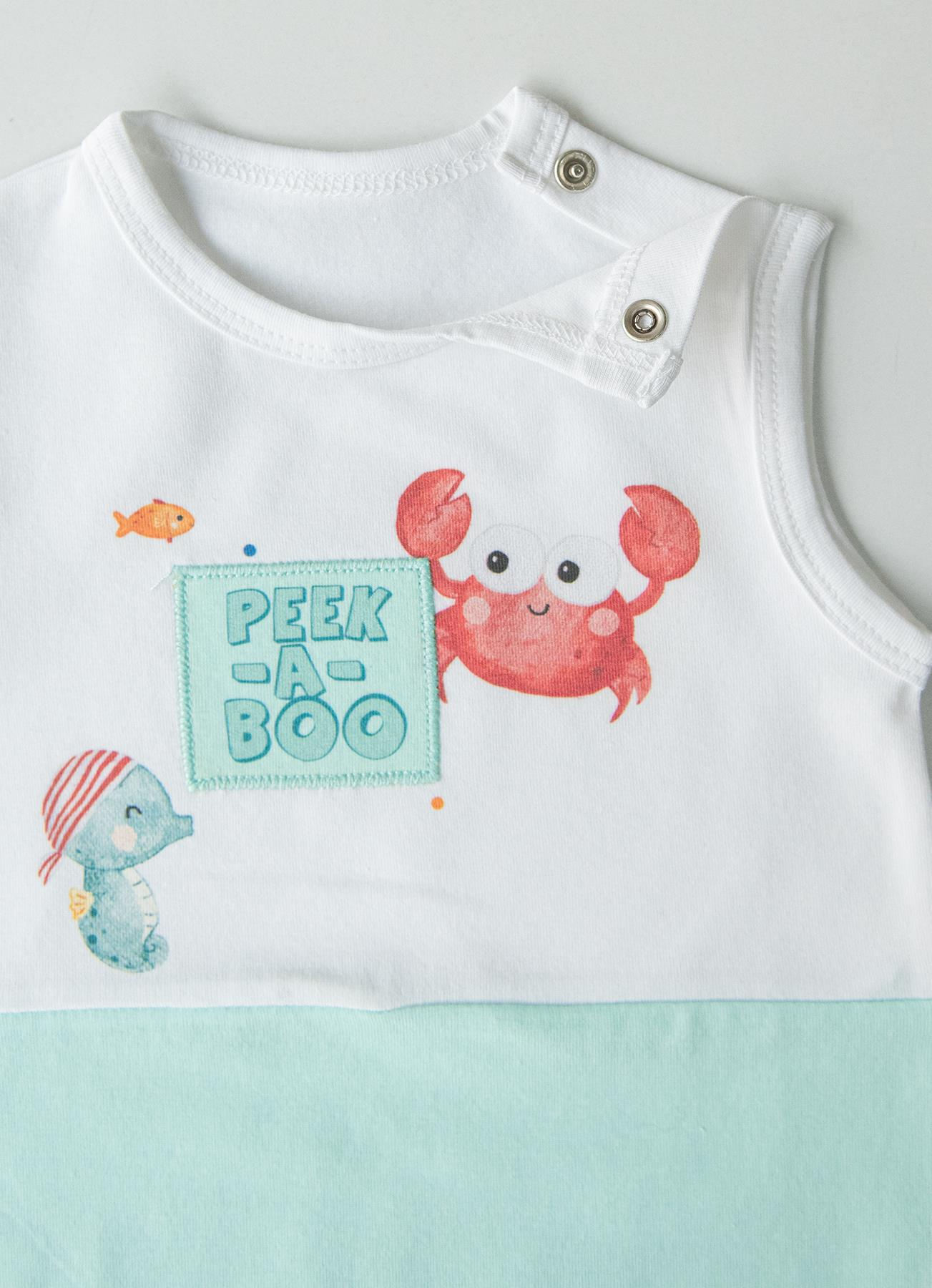 ORGANİK PEEK A BOO ŞORT TULUM BEYAZ