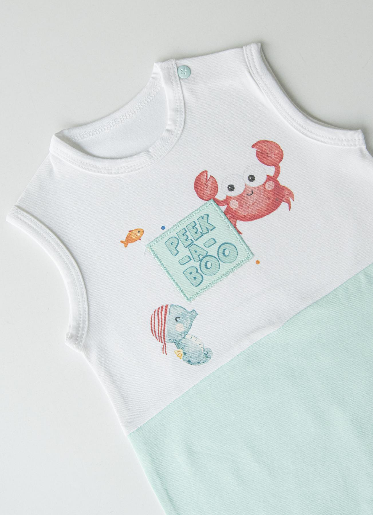 ORGANİK PEEK A BOO ŞORT TULUM BEYAZ
