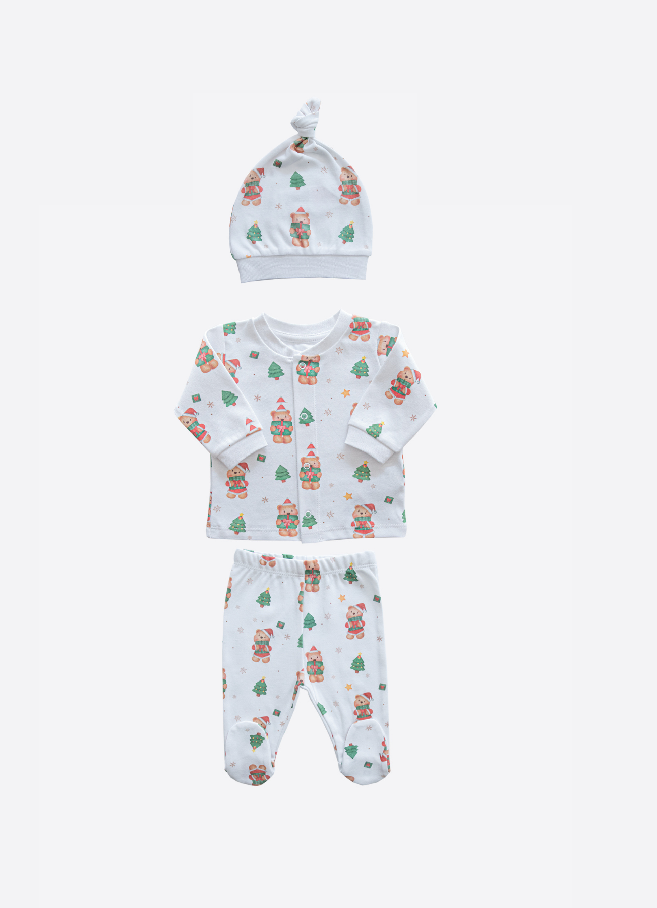 ORGANİK PINE BEAR 3'LÜ TAKIM BEYAZ