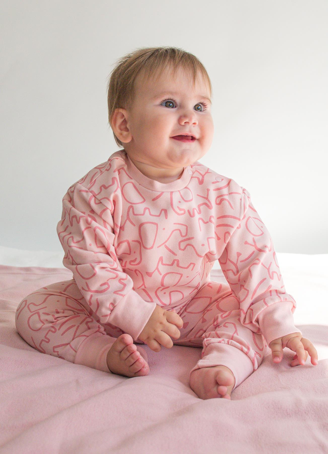 ORGANİK PINK ELEPHANT 2'Lİ TAKIM PEMBE
