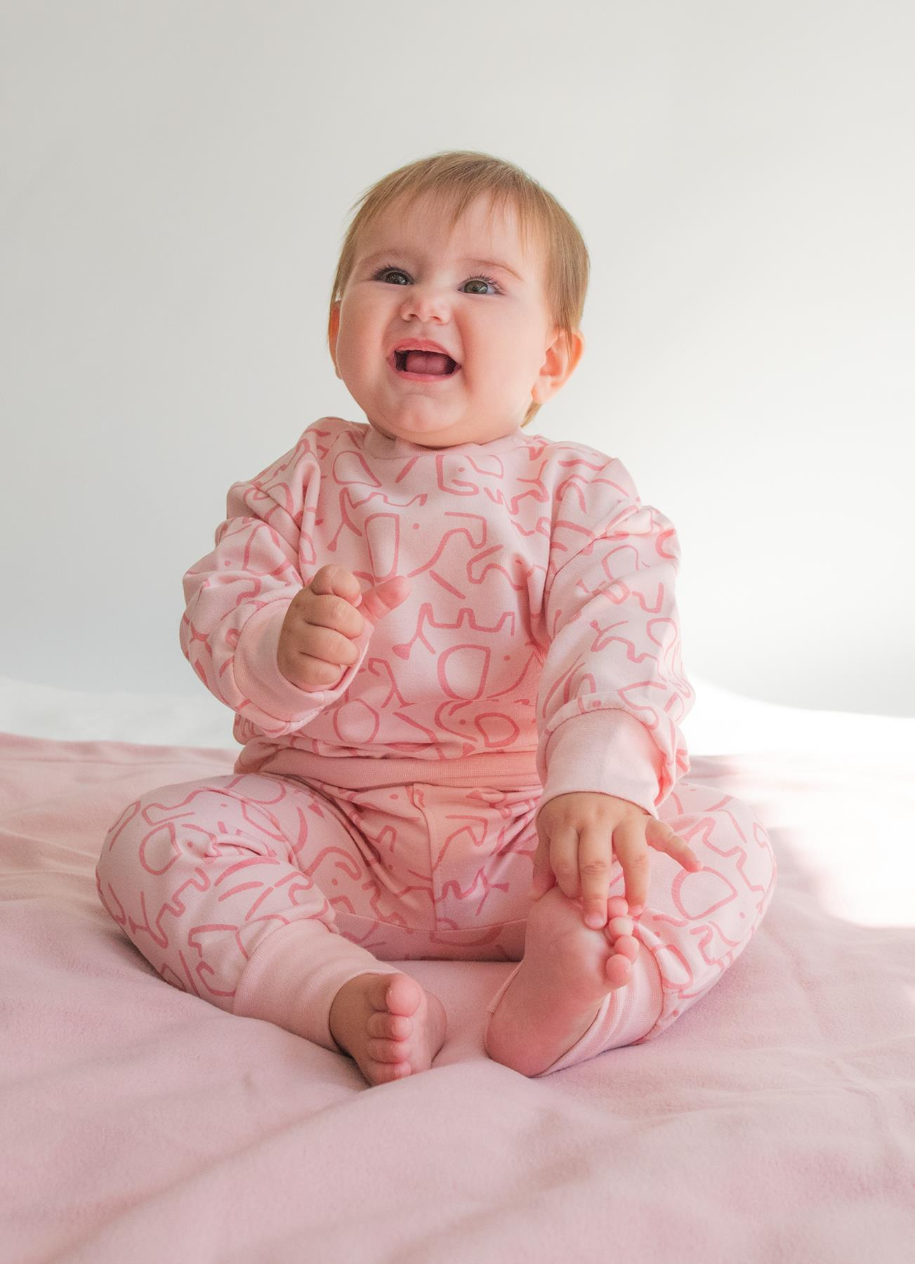 ORGANİK PINK ELEPHANT 2'Lİ TAKIM PEMBE