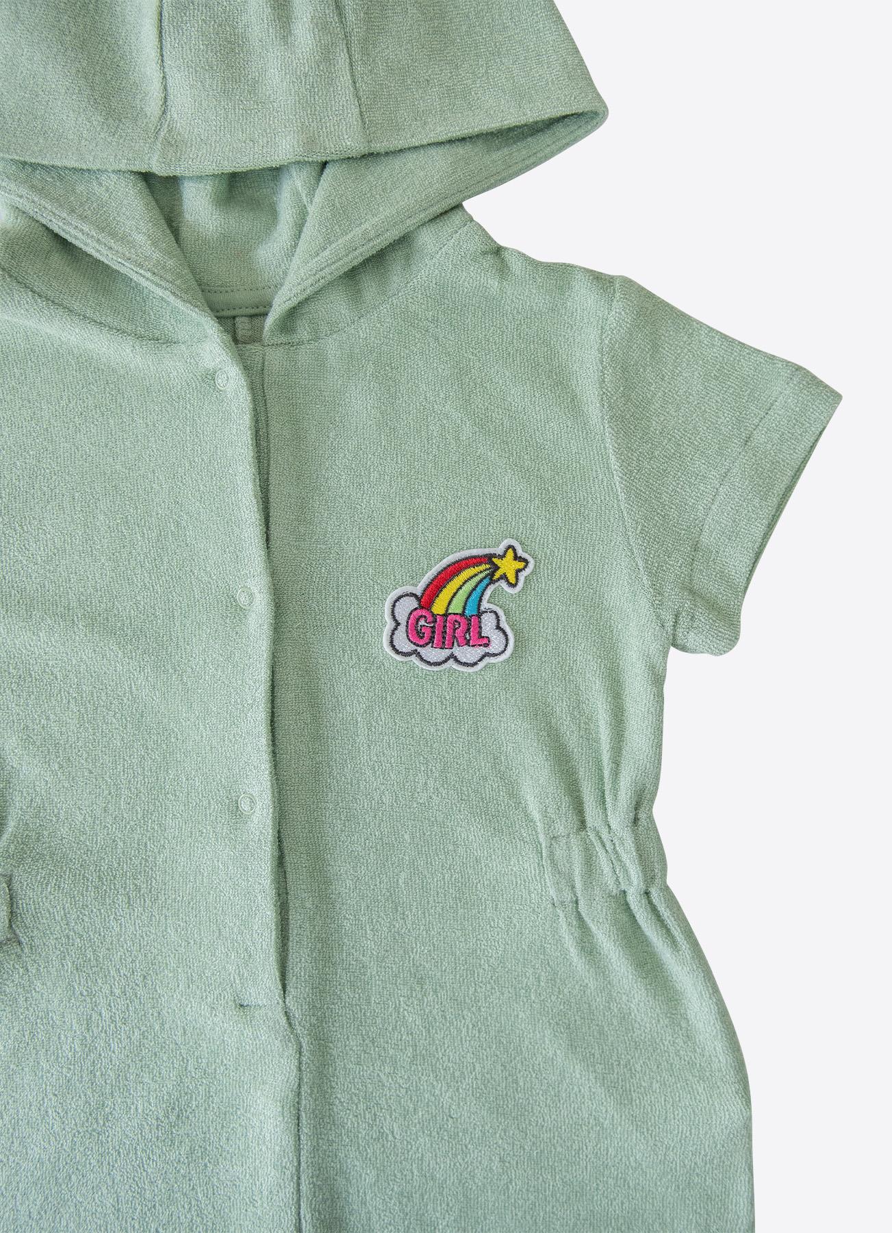 ORGANİK PREMIUM KIZ HAVLU ELBİSE YEŞİL