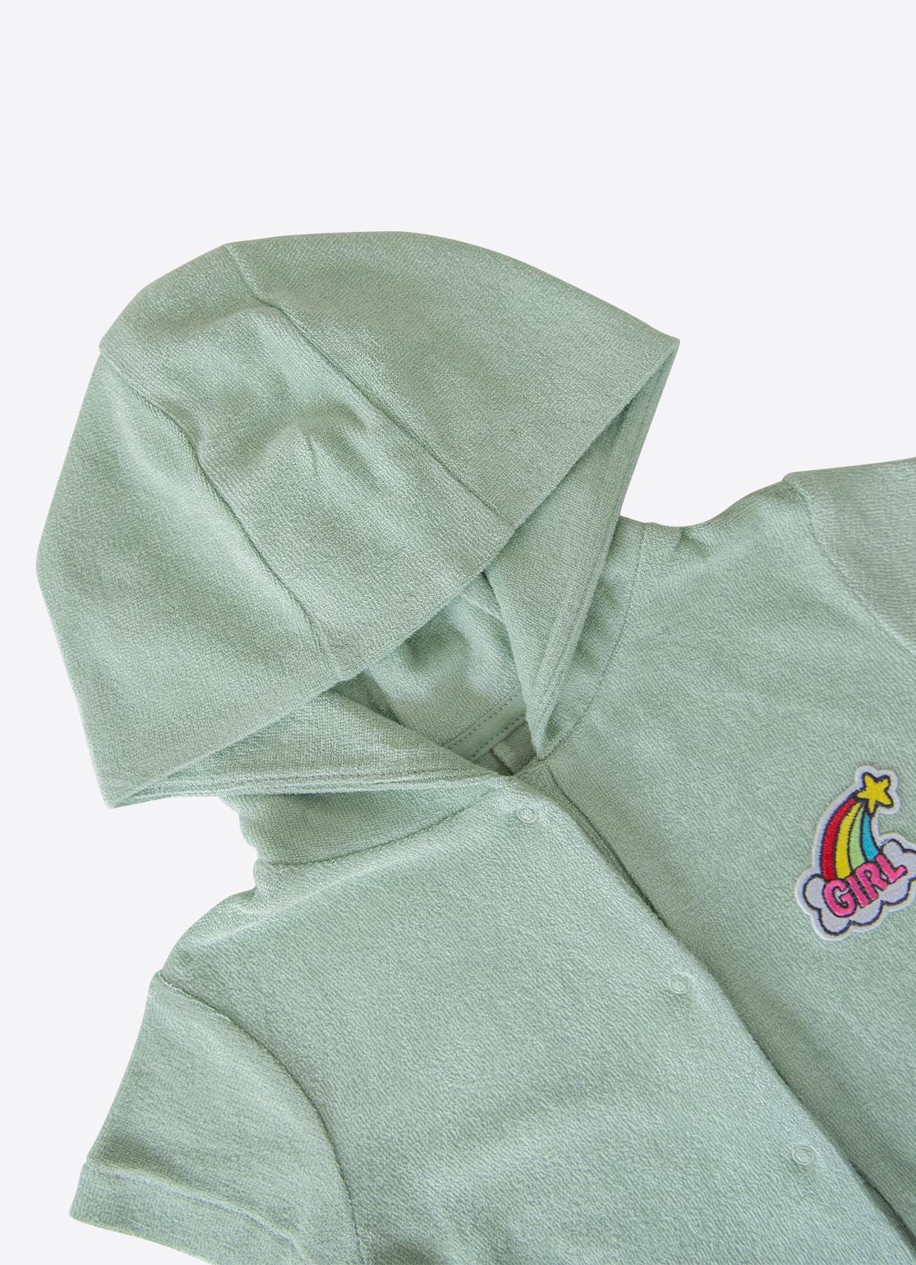 ORGANİK PREMIUM KIZ HAVLU ELBİSE YEŞİL