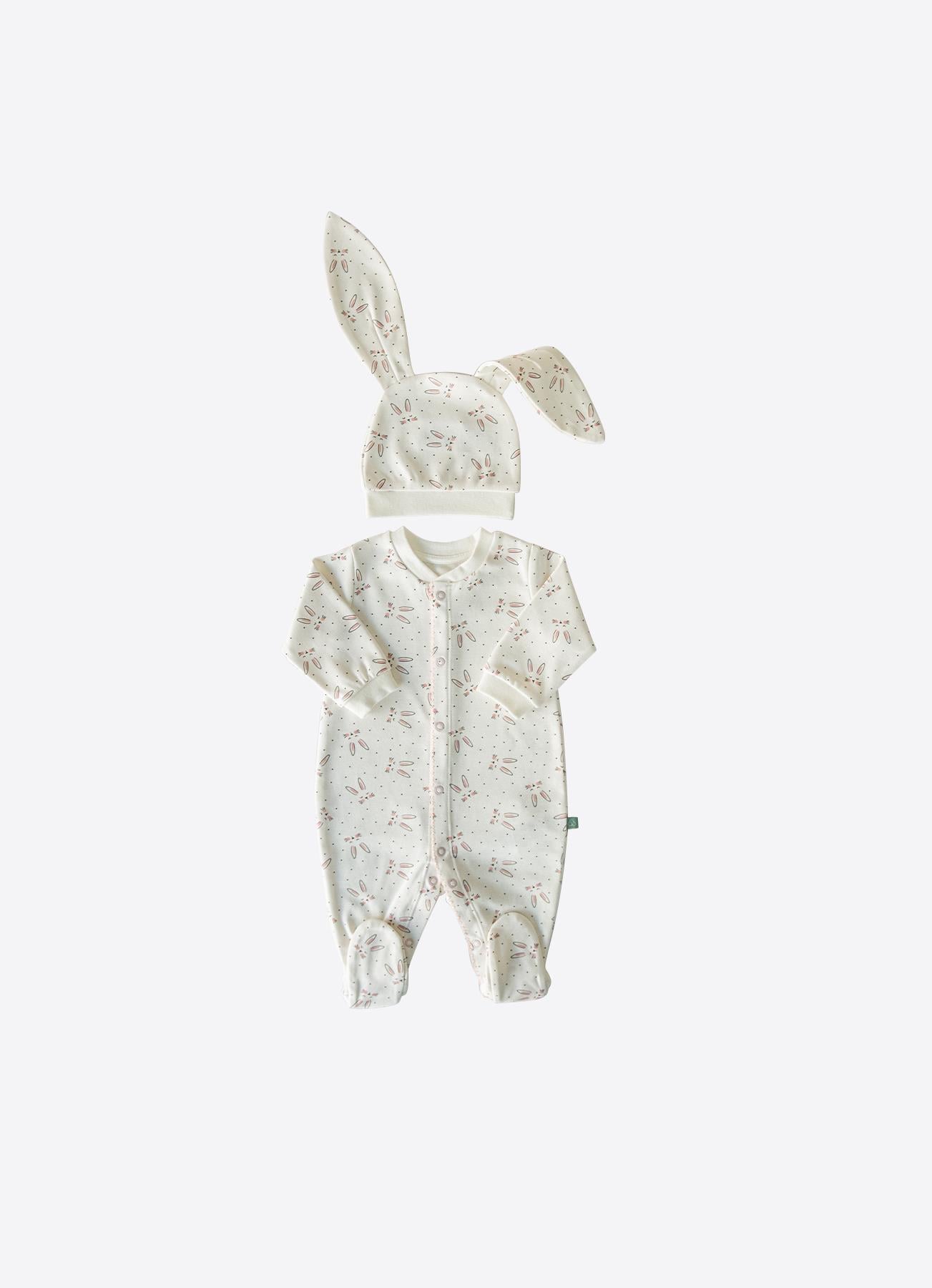 ORGANİK RABBIT ŞAPKALI TULUM PEMBE