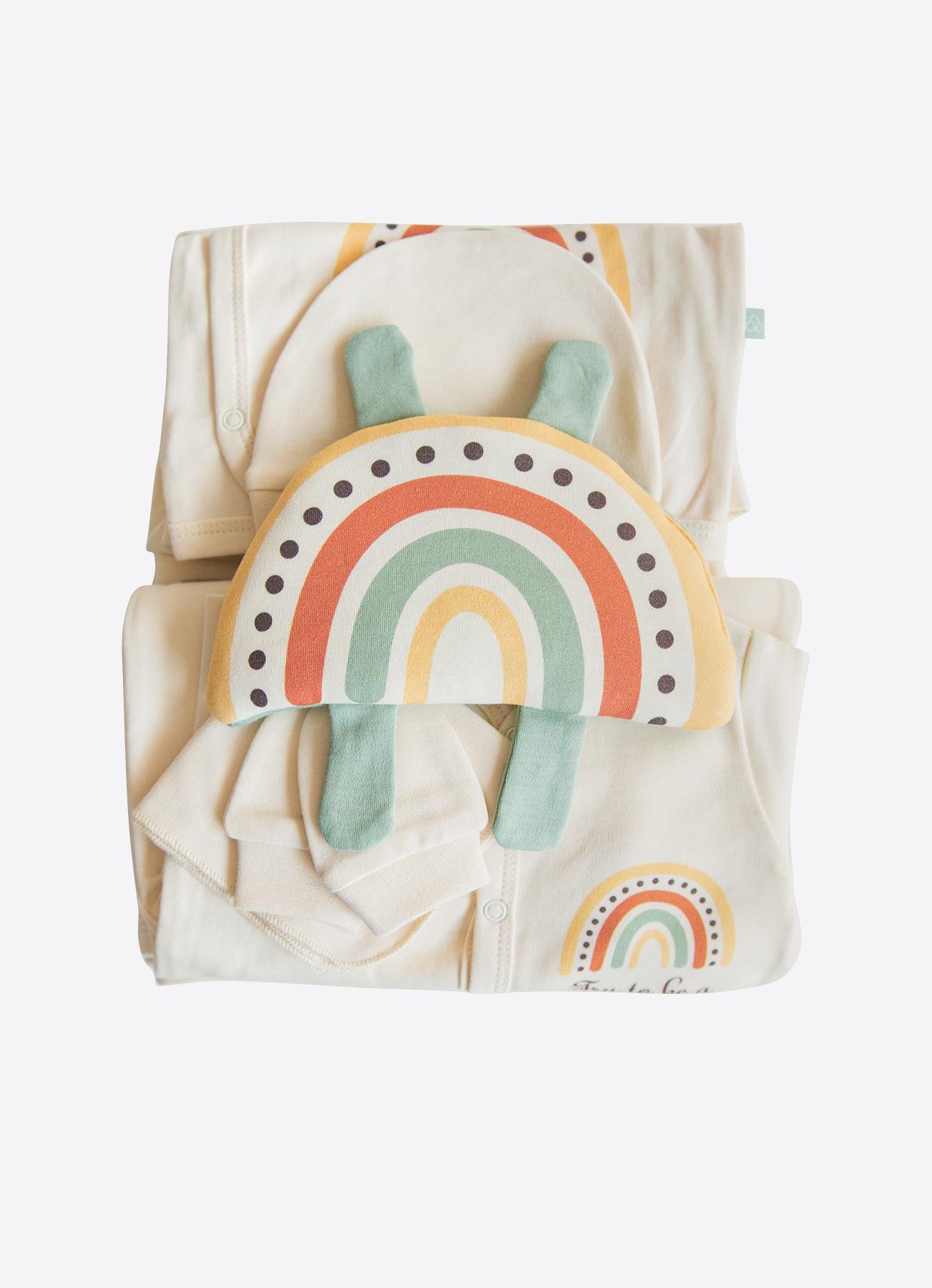 ORGANİK RAINBOW 12'Lİ HASTANE ÇIKIŞ SETİ YEŞİL