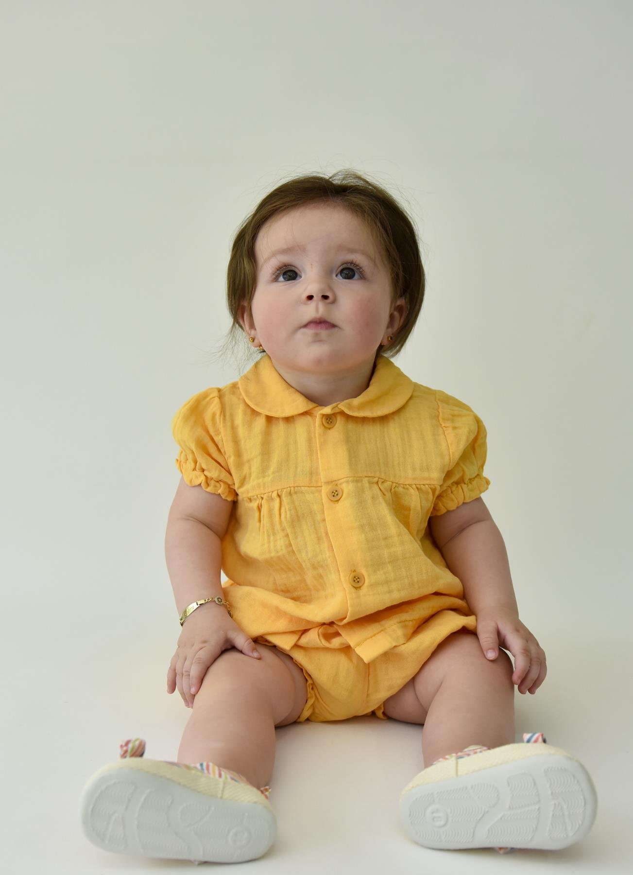 Organik Rita Müslin Topdonlu 2'li Takım Sarı