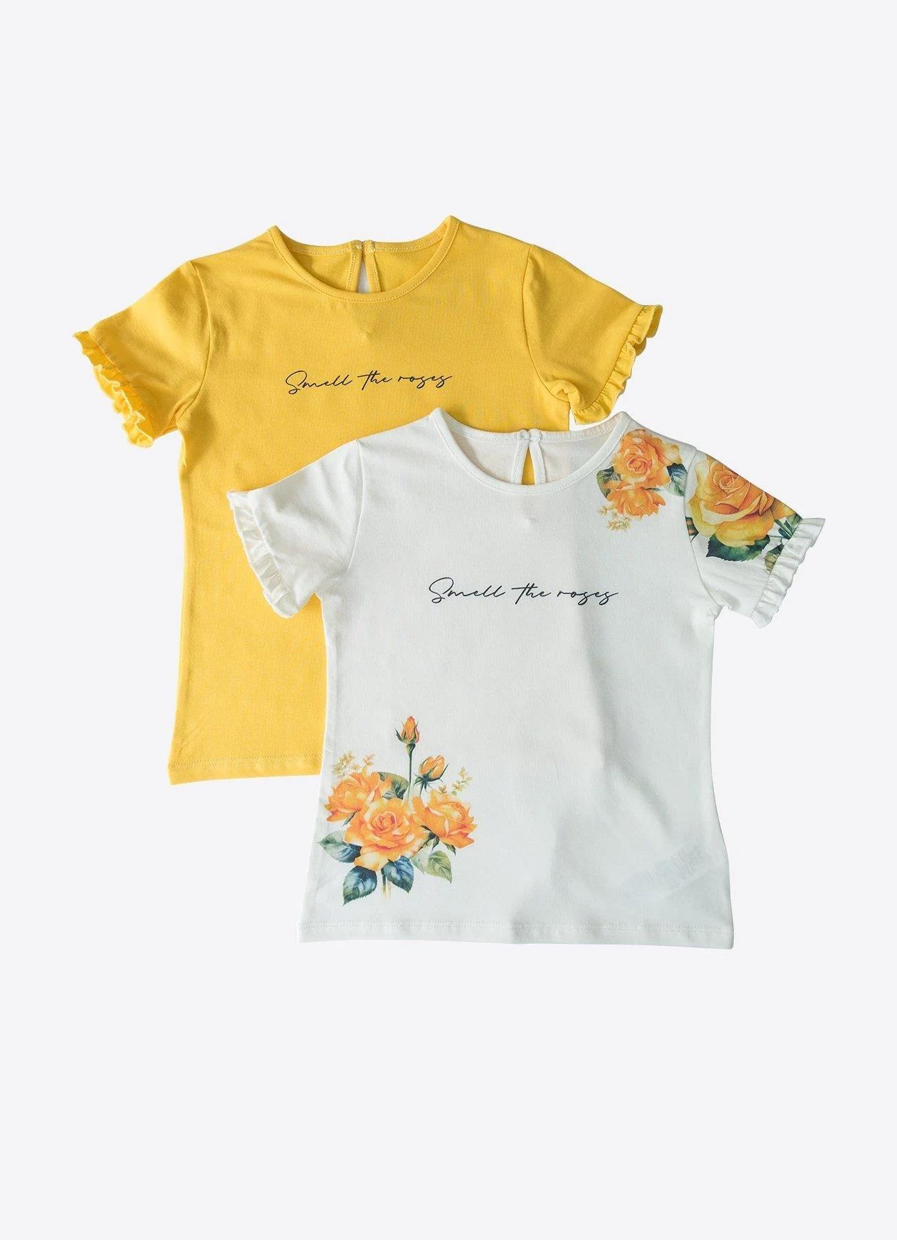 Organik Roses 2'li T-Shirt Sarı