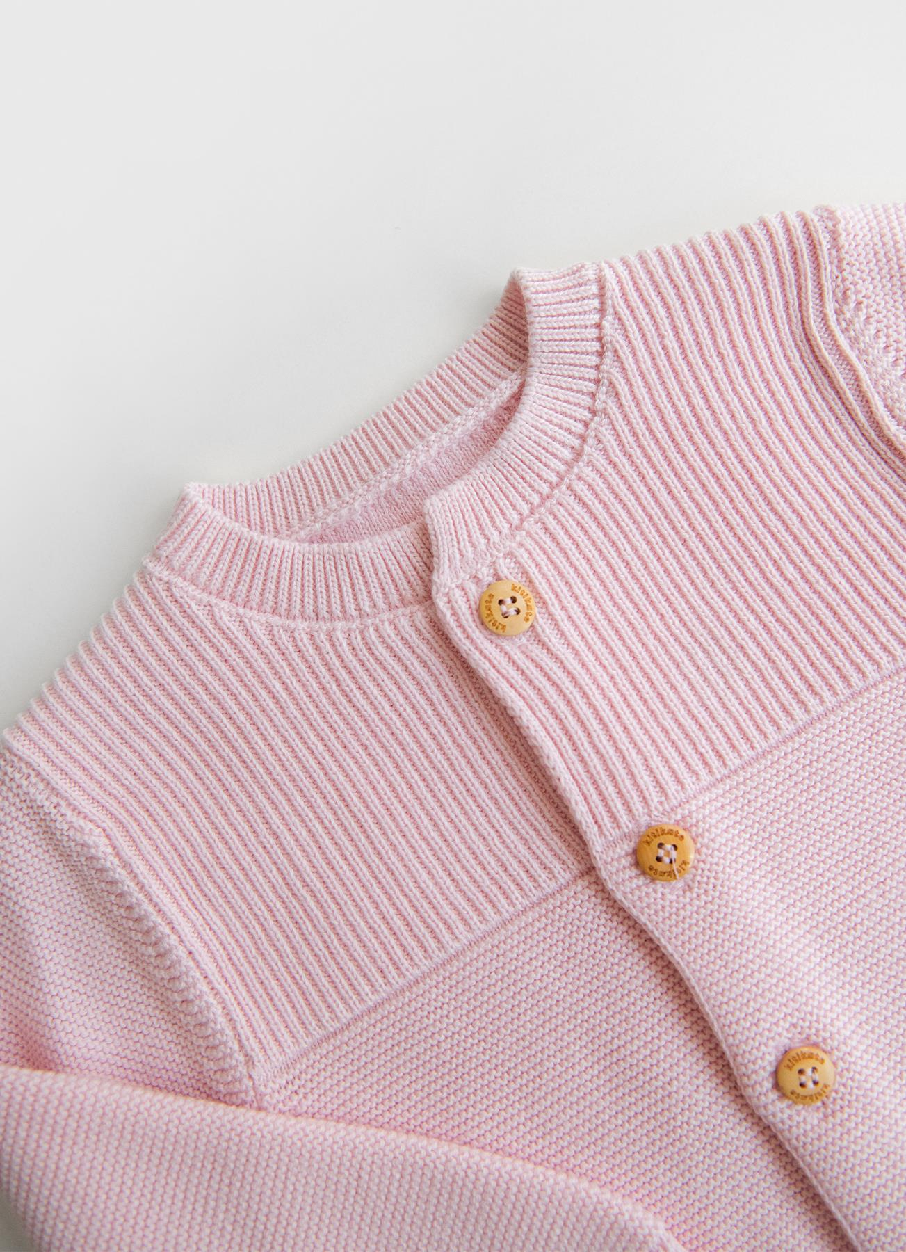 Organik Rosy Triko Hırka Pembe