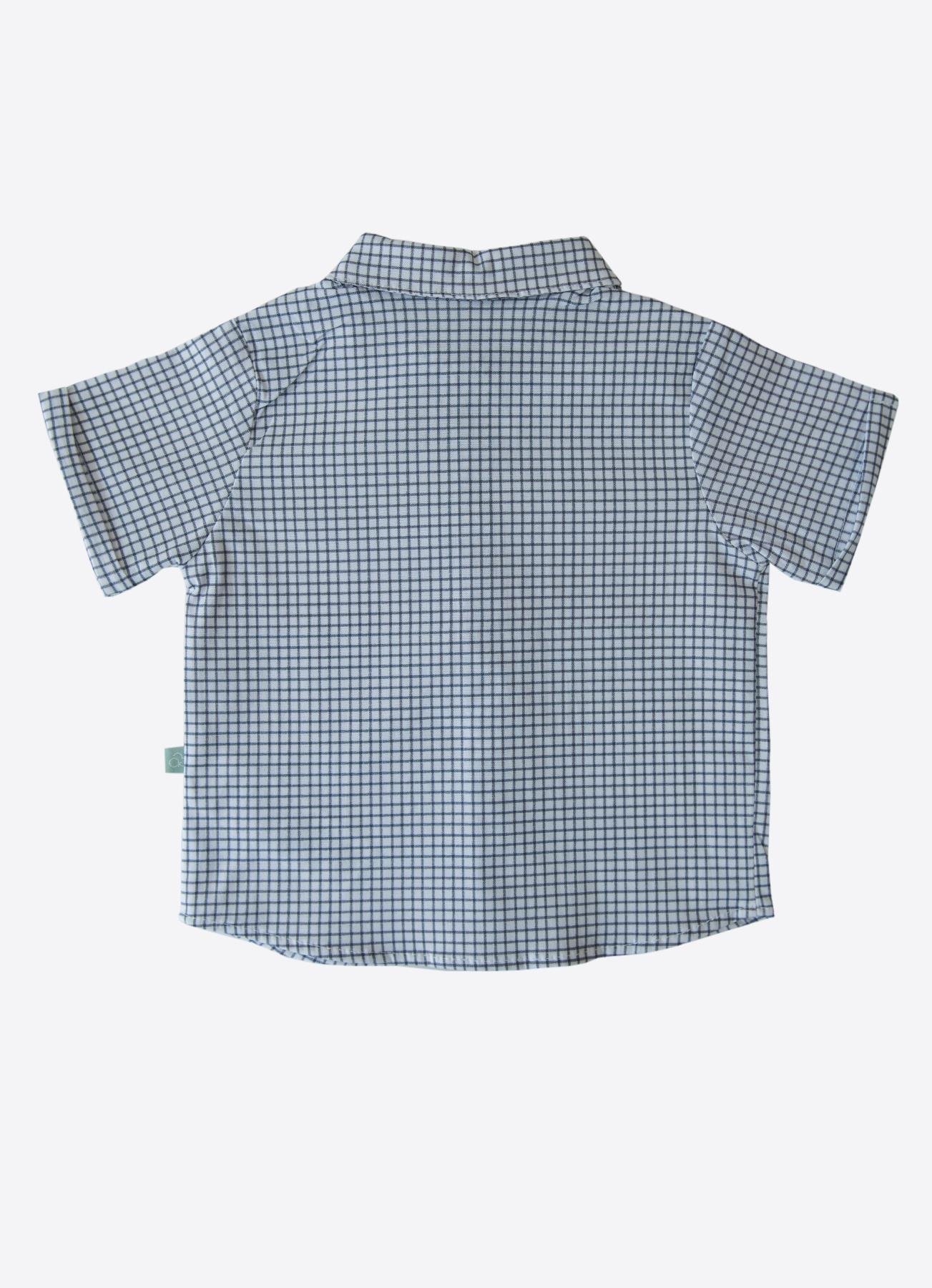 ORGANİK SAKU GÖMLEK BEYAZ-İNDİGO