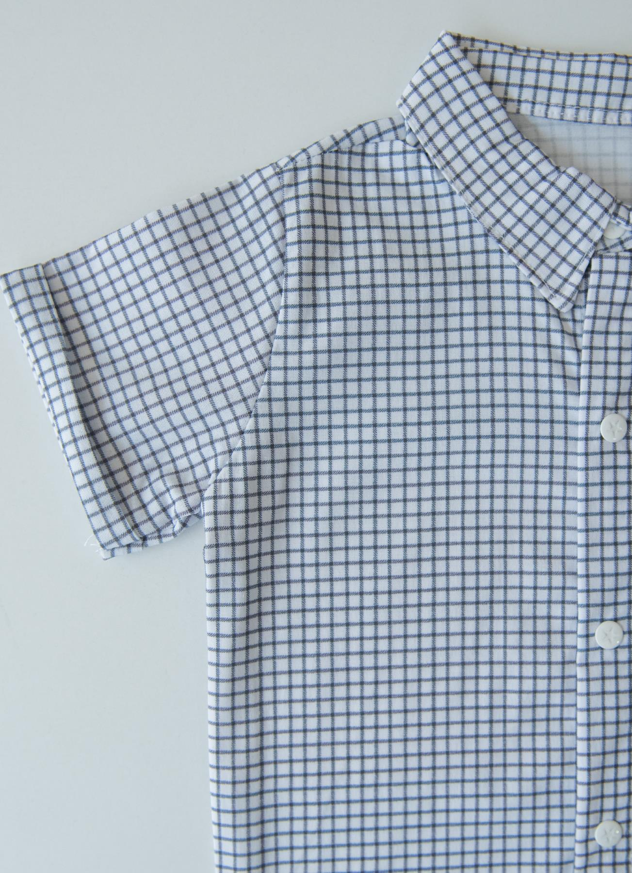 ORGANİK SAKU GÖMLEK BEYAZ-İNDİGO