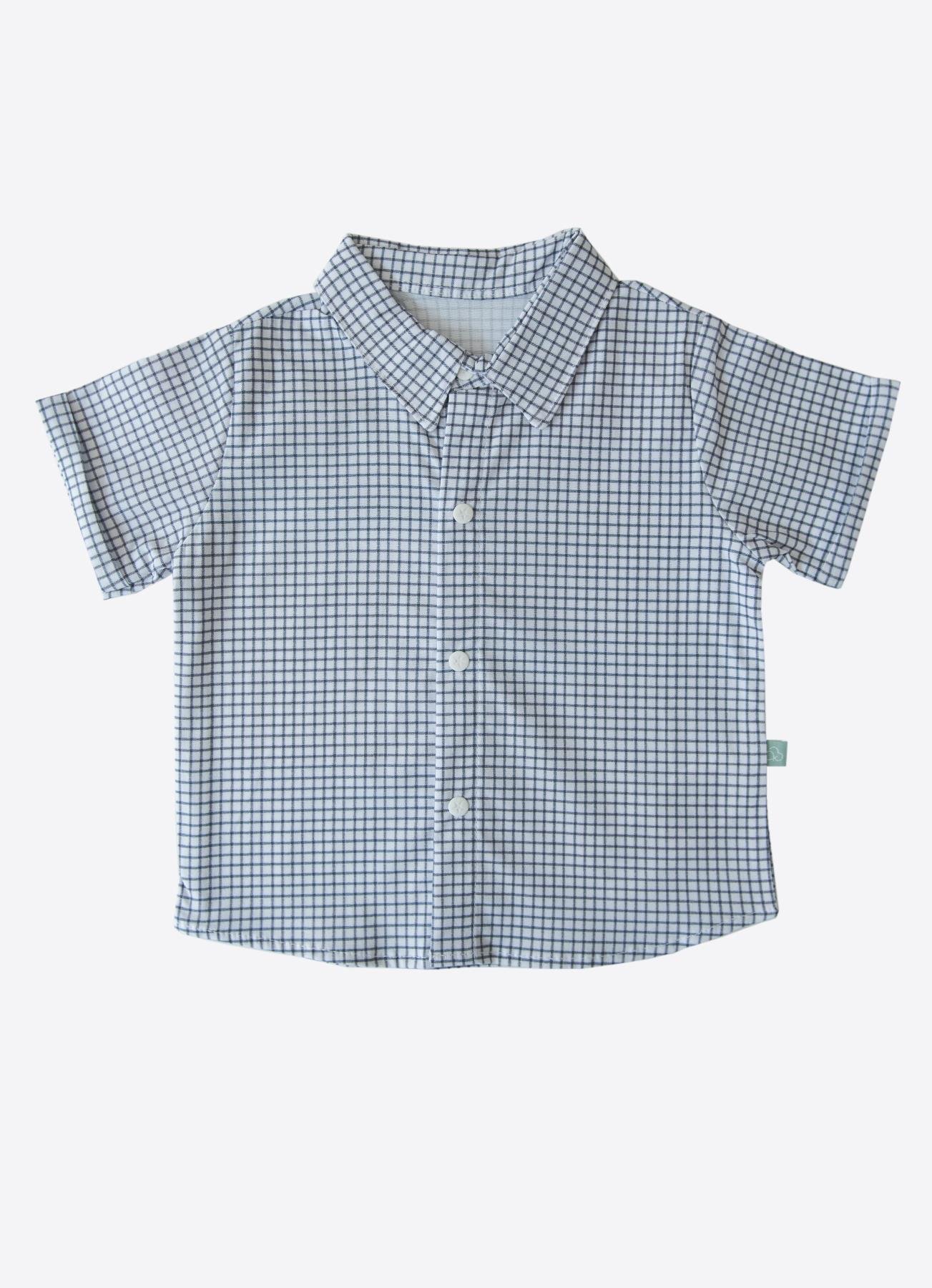 ORGANİK SAKU GÖMLEK BEYAZ-İNDİGO