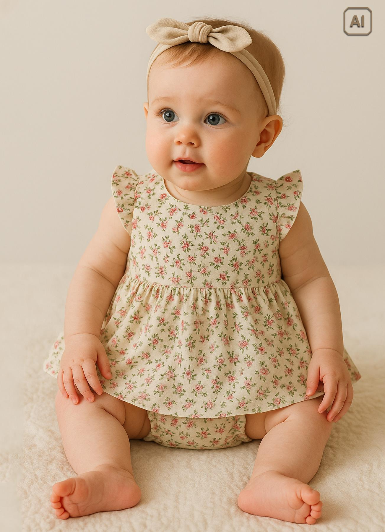 ORGANİK SARA TOPDONLU ELBİSE NATURAL