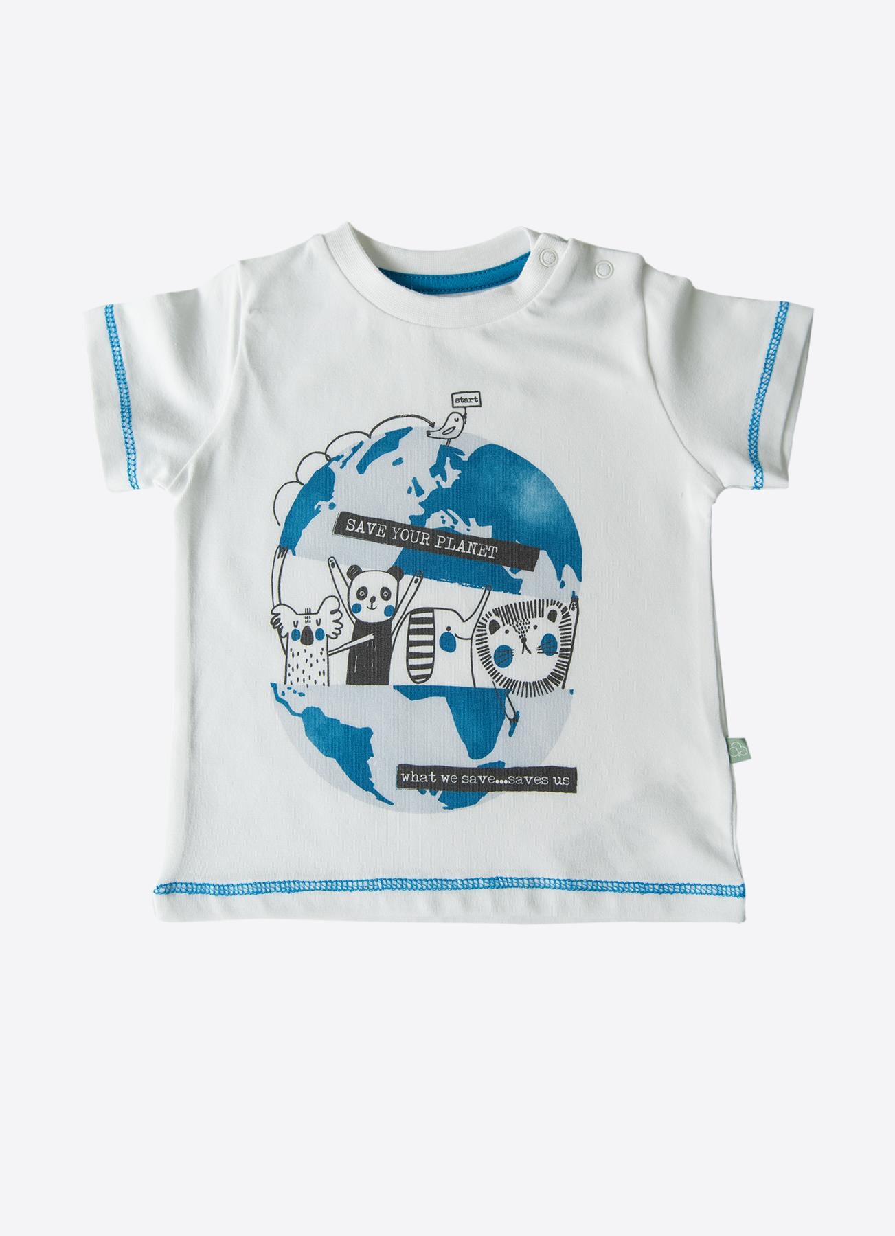 ORGANİK SAVE YOUR PLANET 3'LÜ TAKIM BEYAZ-SAKS MAVİ