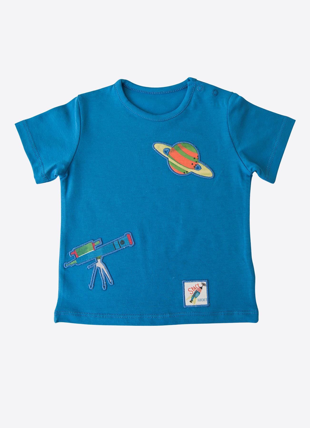 ORGANİK SPACE ROCKET 2'Lİ T-SHIRT MAVİ