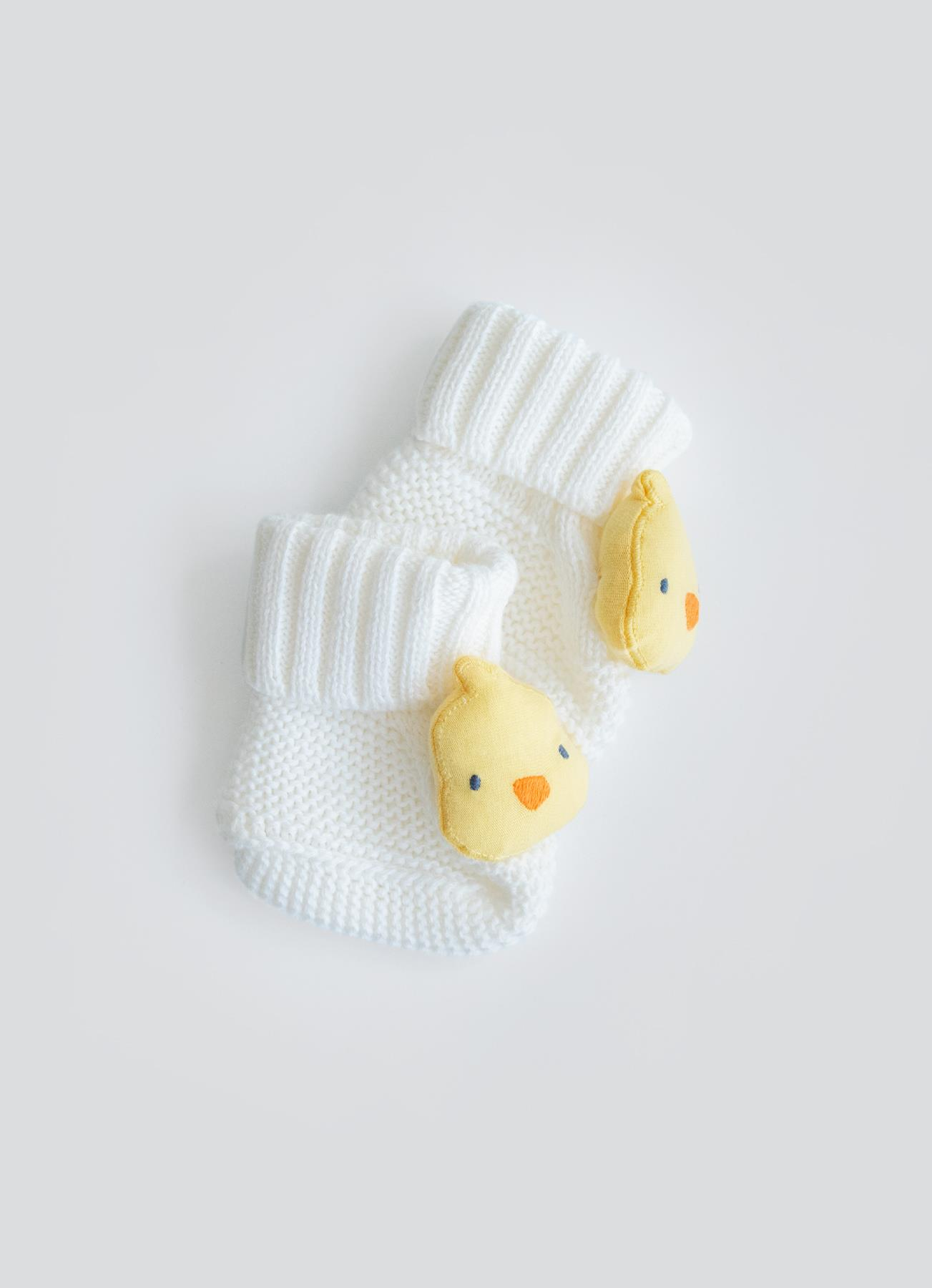 ORGANİK TRİKO FİGÜRLÜ PATİK EKRU-CİVCİV