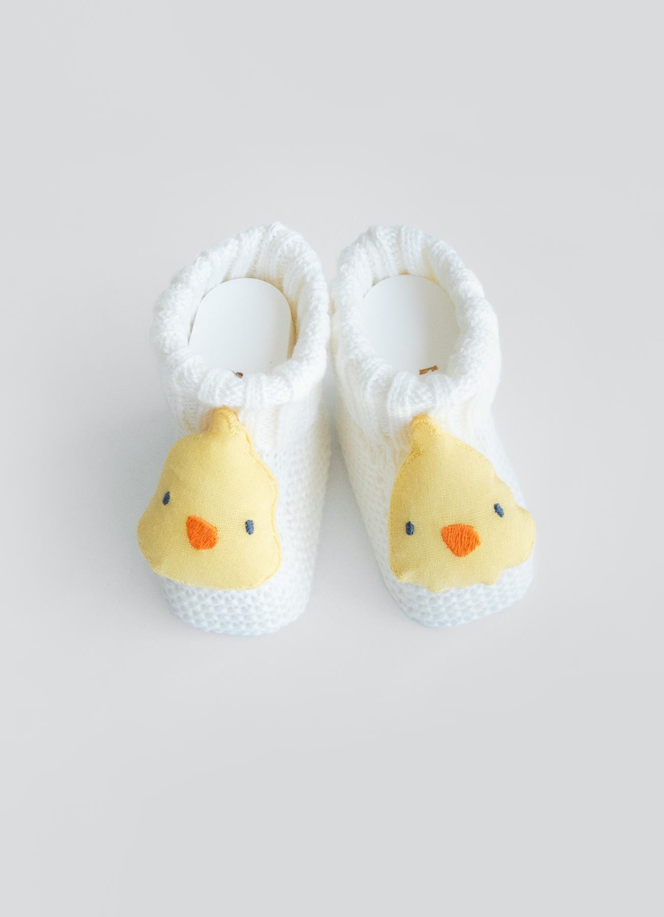 ORGANİK TRİKO FİGÜRLÜ PATİK EKRU-CİVCİV