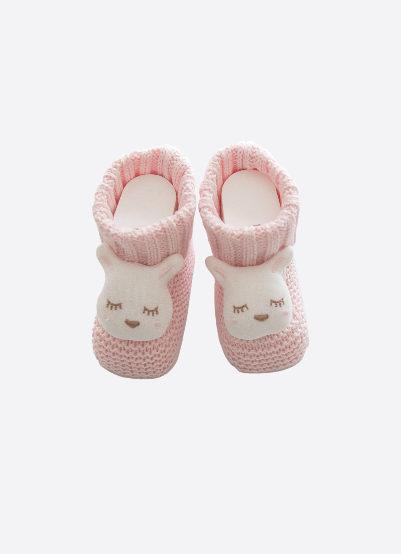 ORGANİK TRİKO FİGÜRLÜ PATİK PEMBE-TAVŞAN